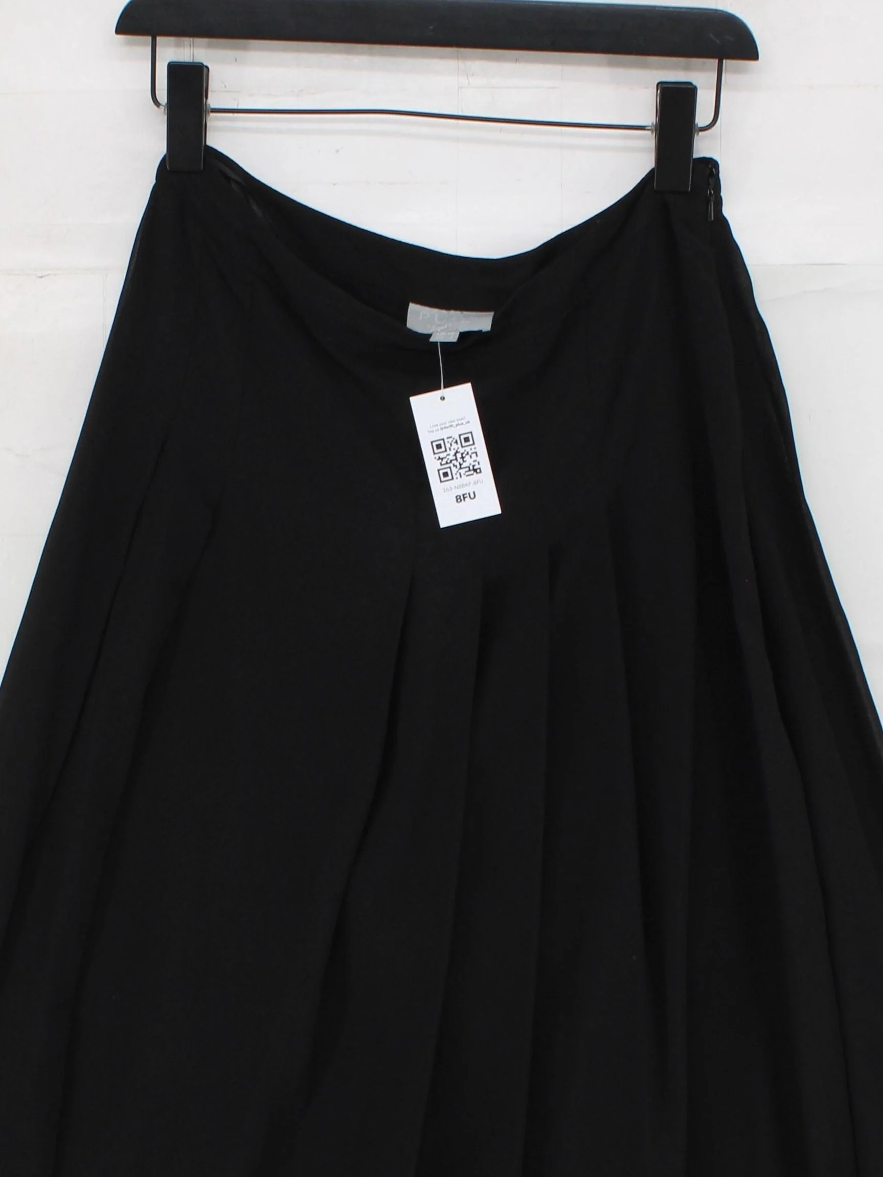 Pure Collection Women's Midi Skirt UK 10 Black 100% Other Midi Pleated - Image 3