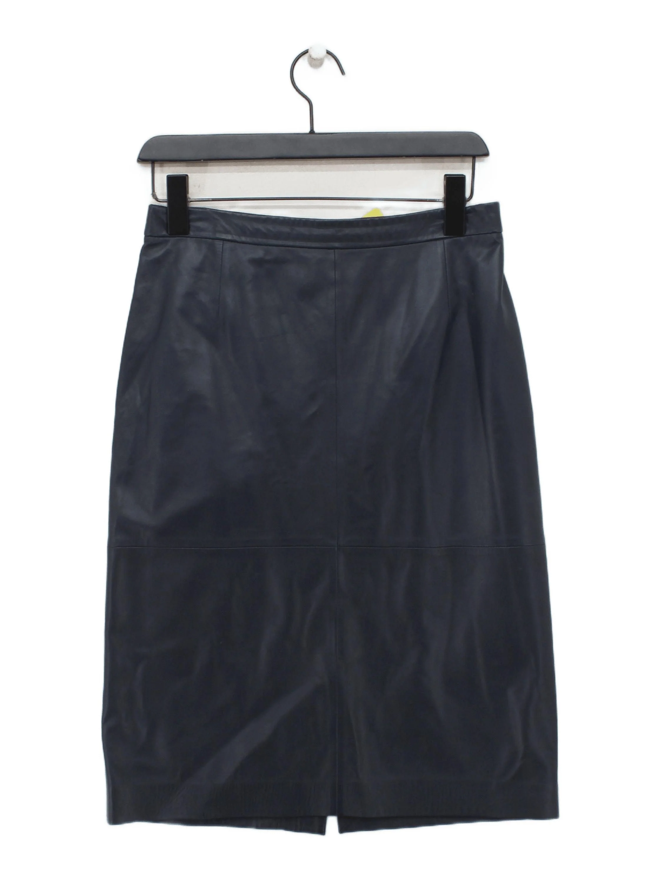 Pure Collection Women's Midi Skirt UK 10 Blue Leather