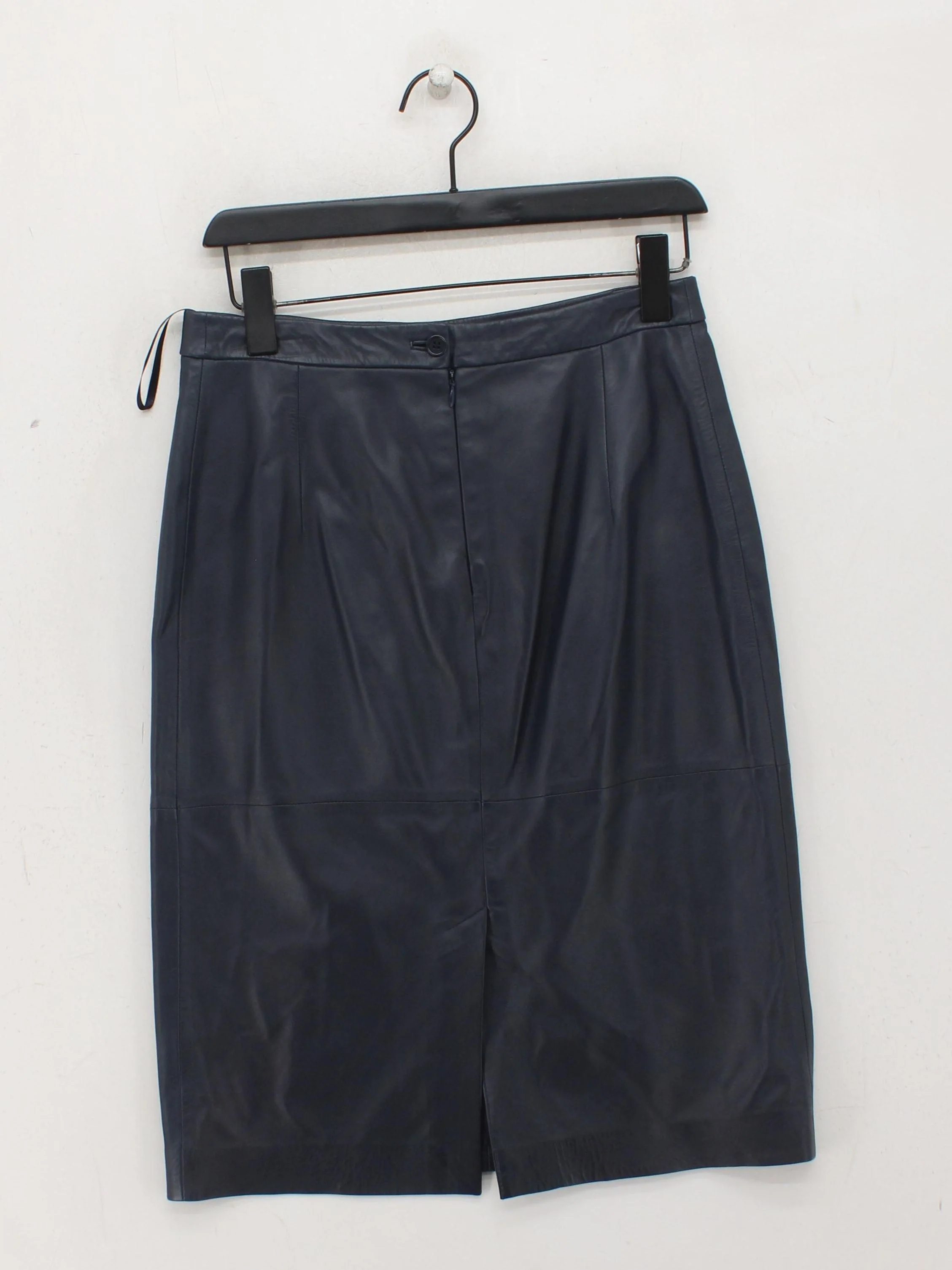 Pure Collection Women's Midi Skirt UK 10 Blue Leather - Image 2