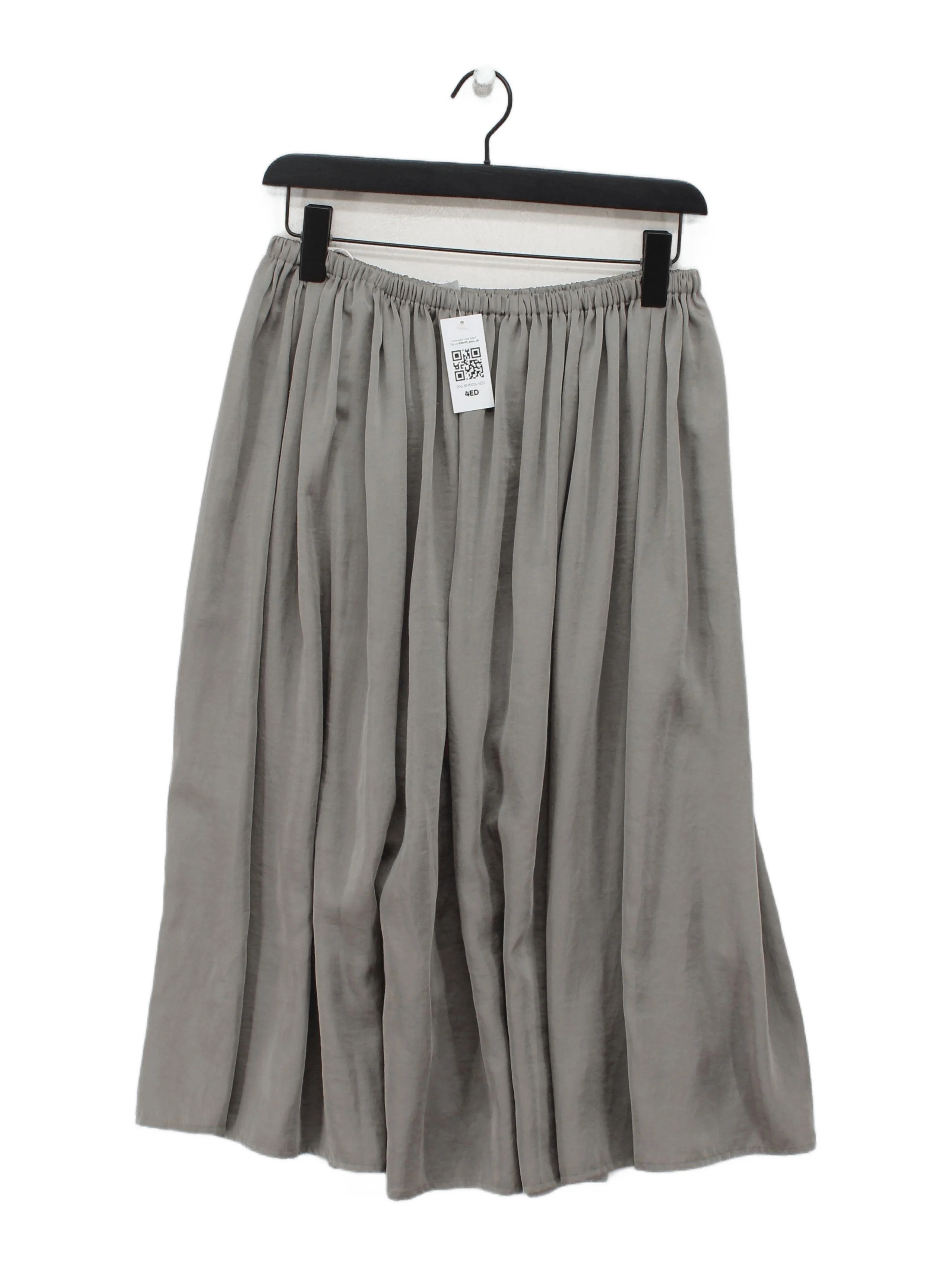 Pure Collection Women's Midi Skirt UK 10 Grey 100% Polyester Midi A-Line