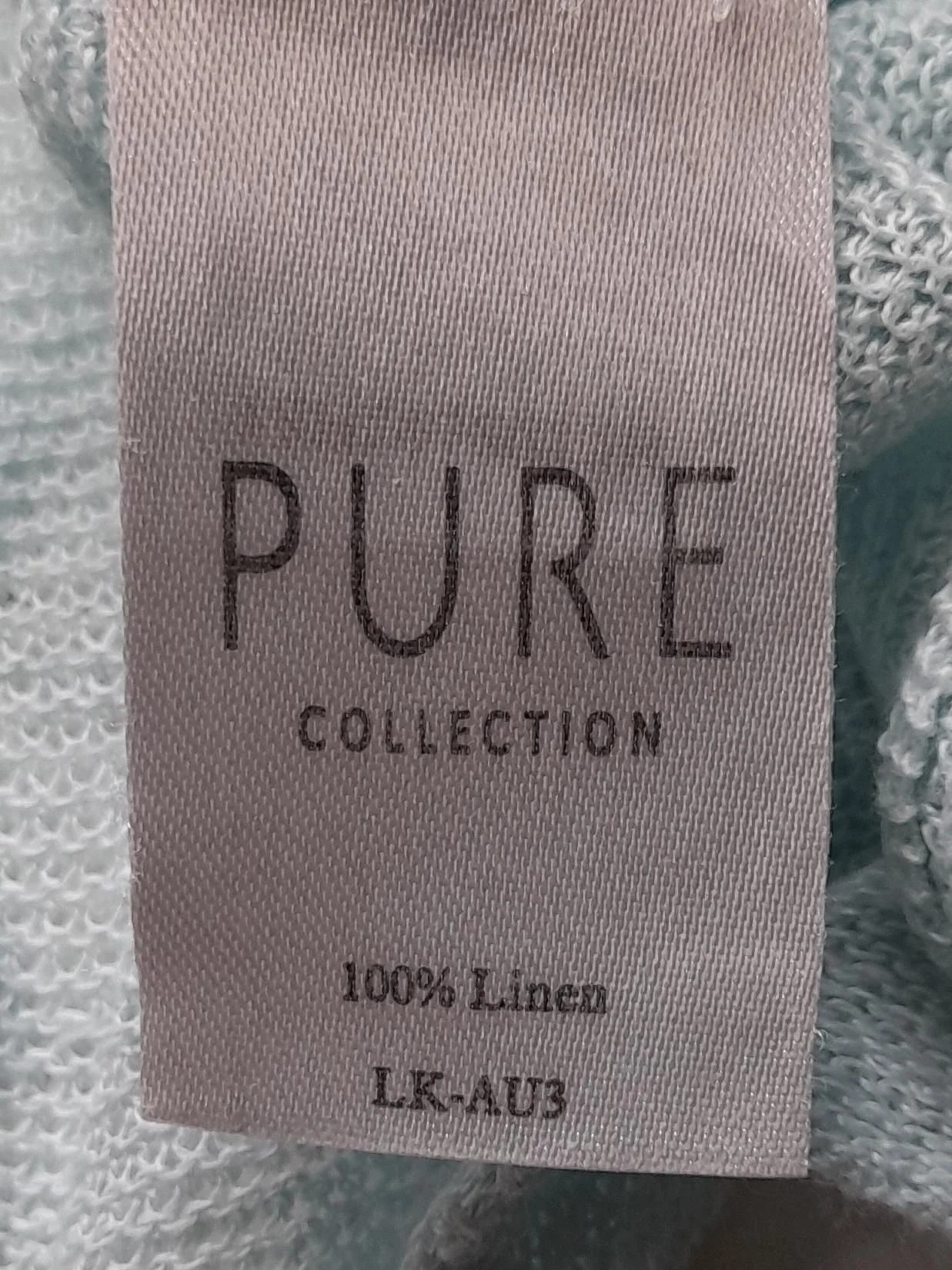 Pure Collection Women's Top L Green 100% Linen 3/4 Sleeve Collared Basic - Image 9