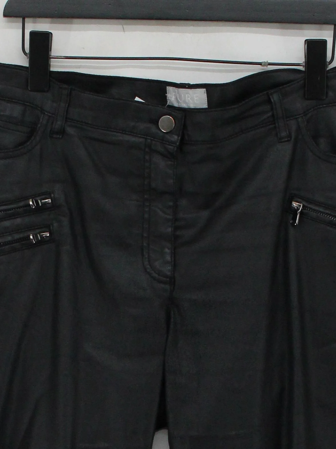 Pure Collection Women's Trousers L Black Cotton with Polyester, Elastane Chino - Image 3