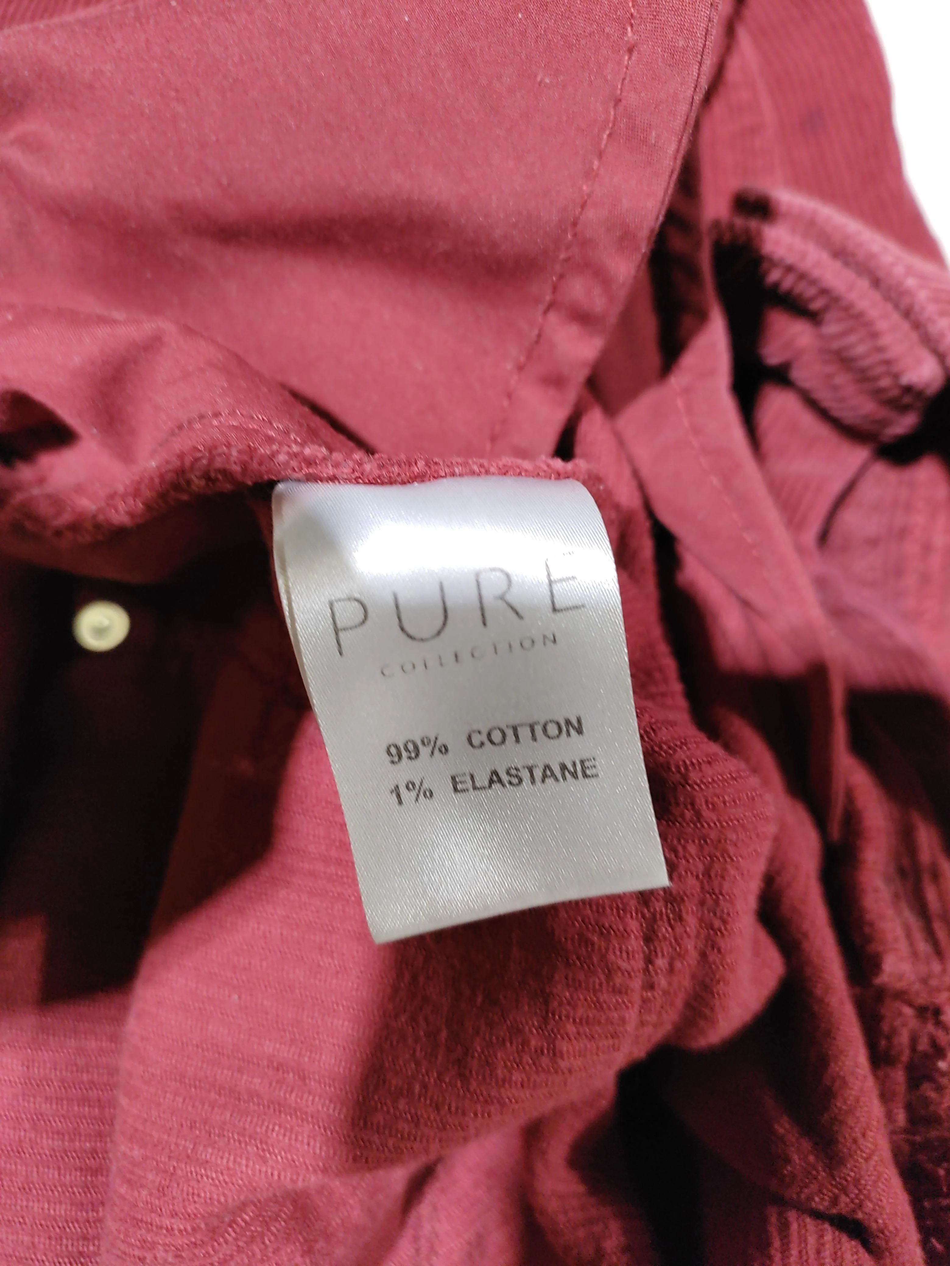 Pure Collection Women's Trousers UK 16 Red Cotton with Elastane Straight Chino - Image 7