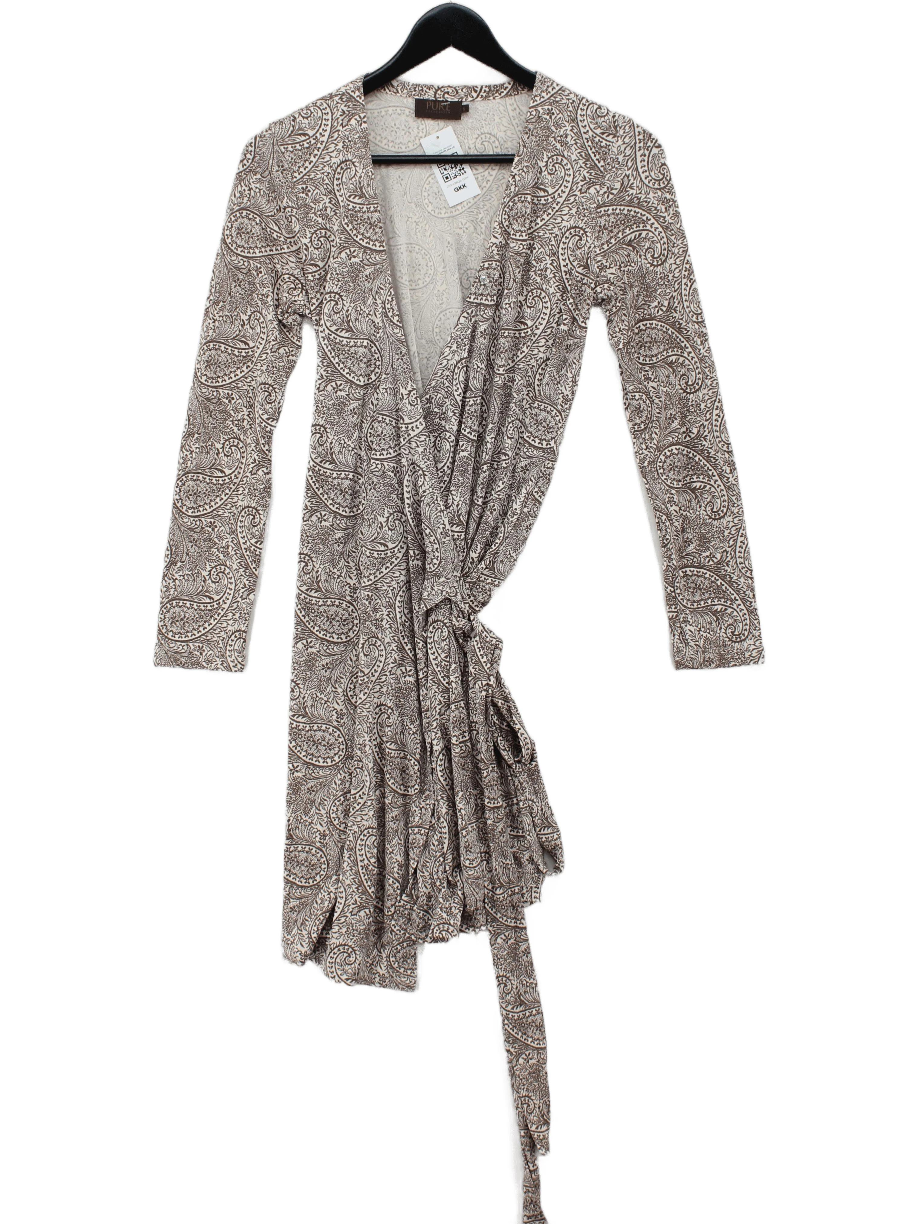 Pure Collection Wrap Mini Dress UK8 in Brown