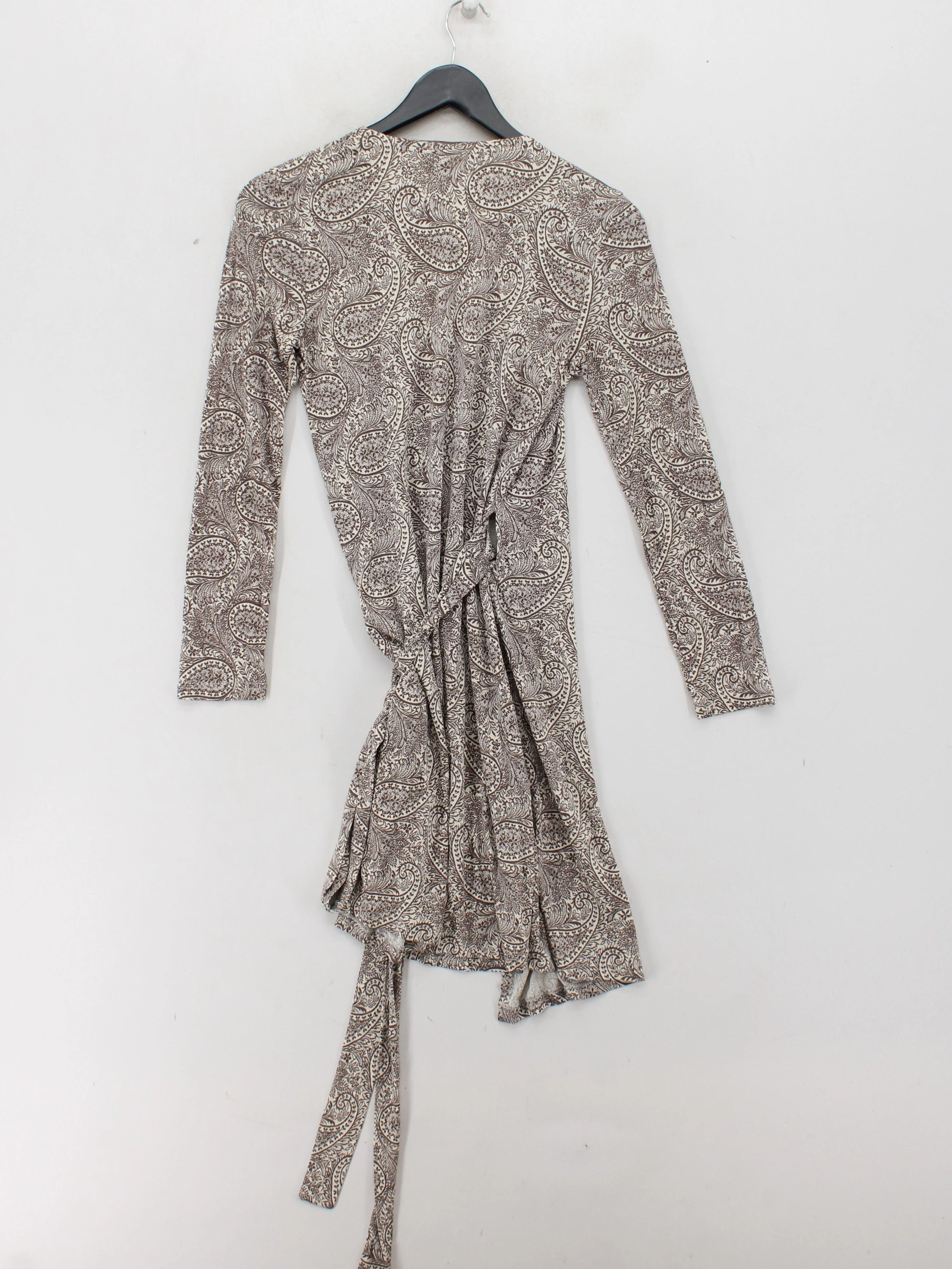 Pure Collection Wrap Mini Dress UK8 in Brown - Image 2