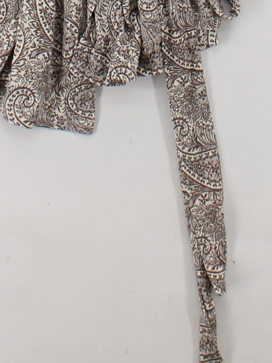 Pure Collection Wrap Mini Dress UK8 in Brown - Image 4