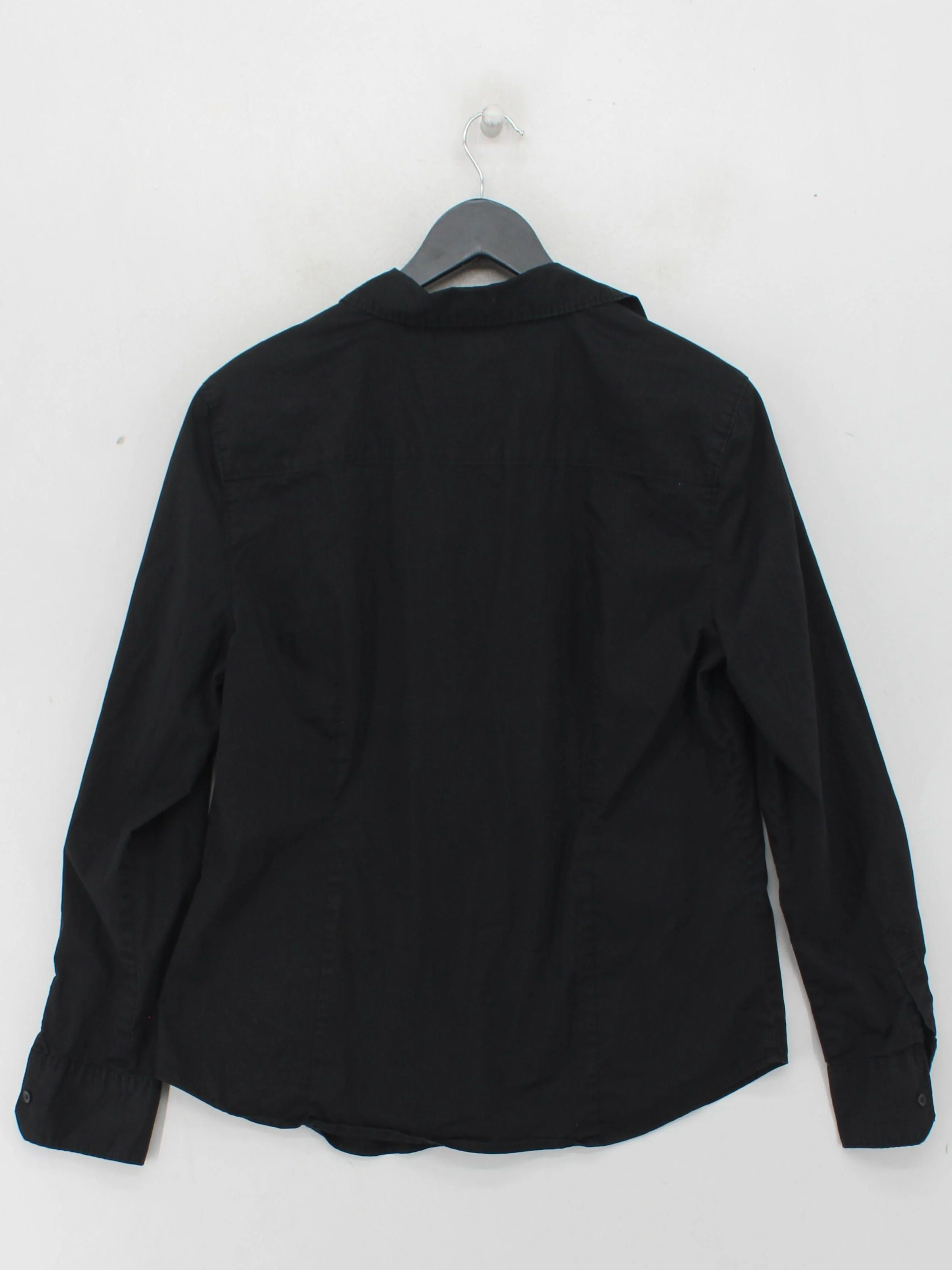 Pure Women's Shirt L Black Cotton with Polyester, Spandex Basic - Image 2