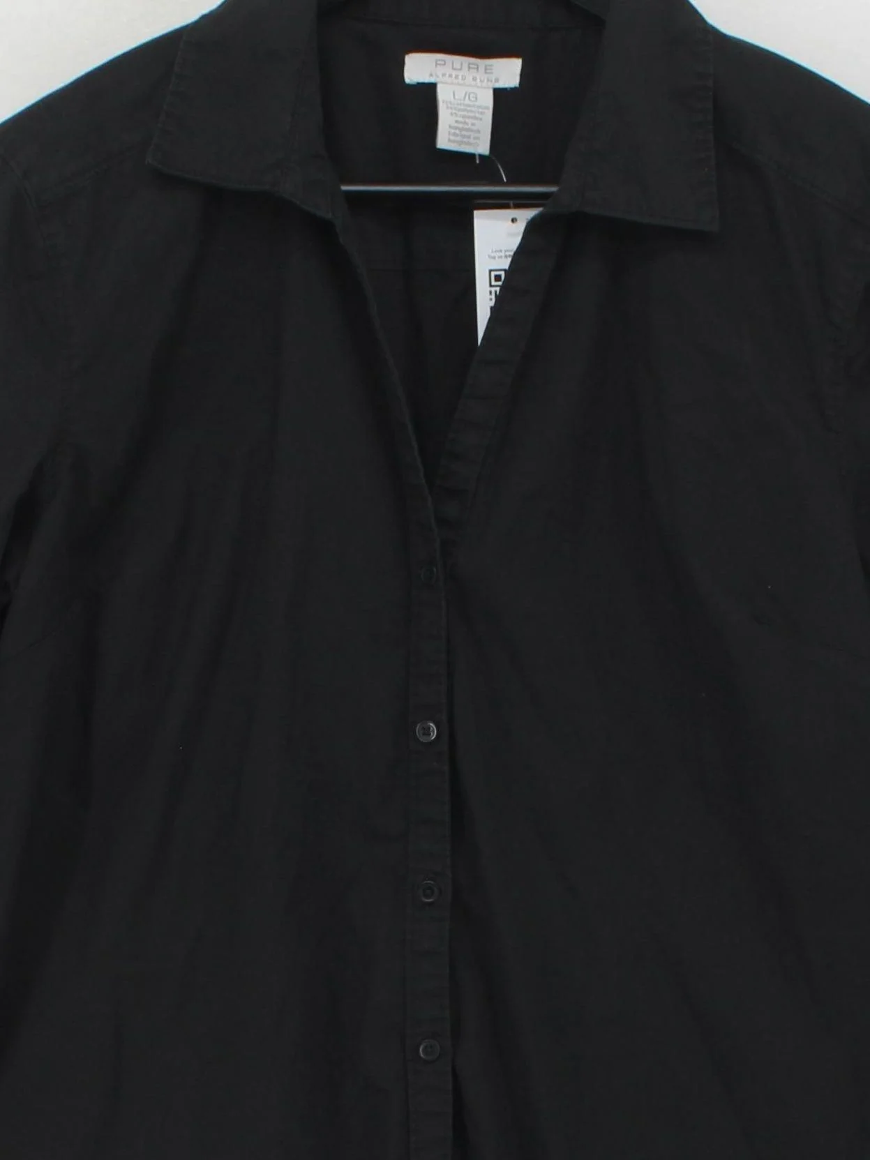 Pure Women's Shirt L Black Cotton with Polyester, Spandex Basic - Image 3