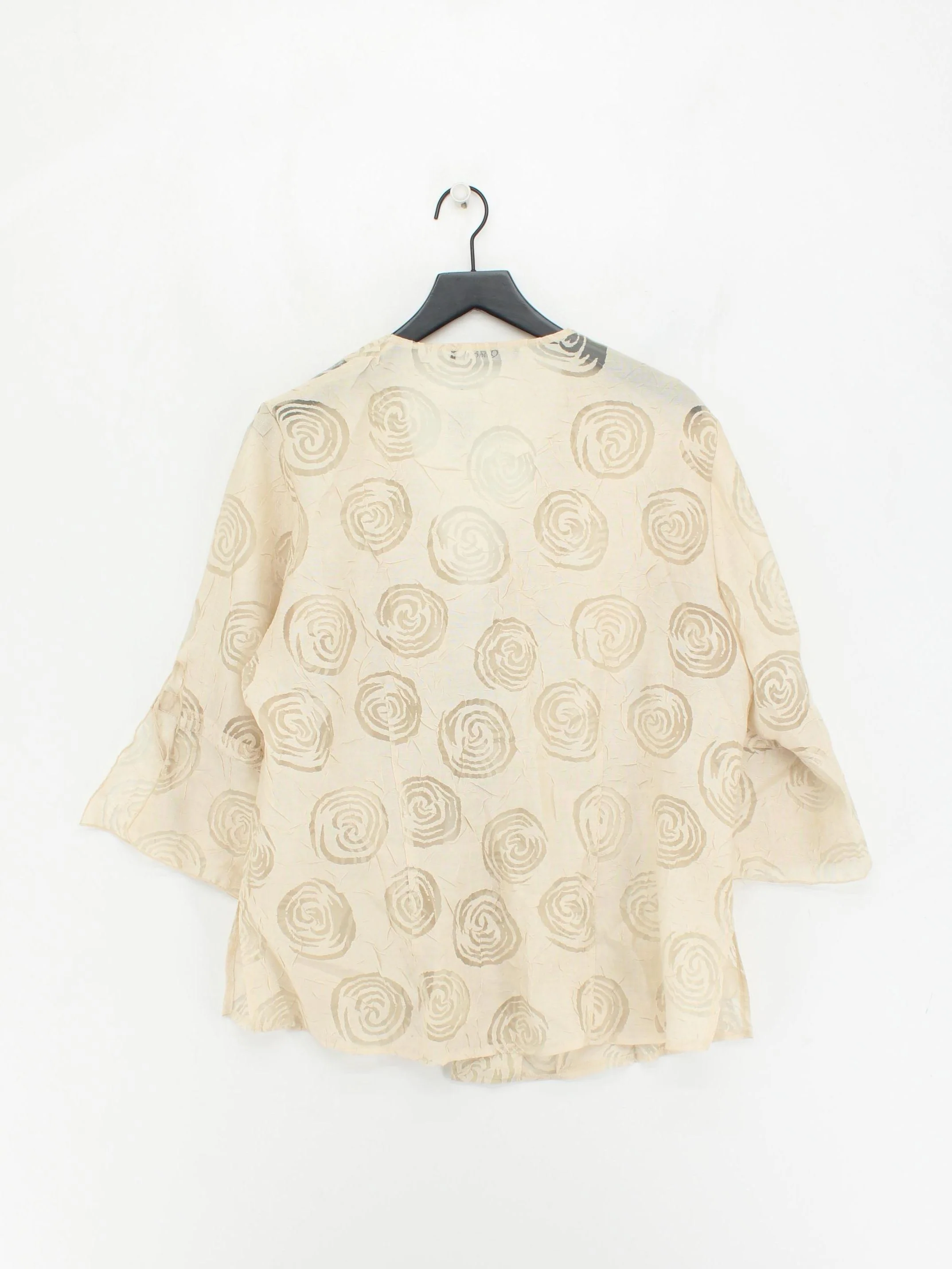 Q'neel Women's Blouse M Cream Viscose with Polyester, Linen Basic - Image 2