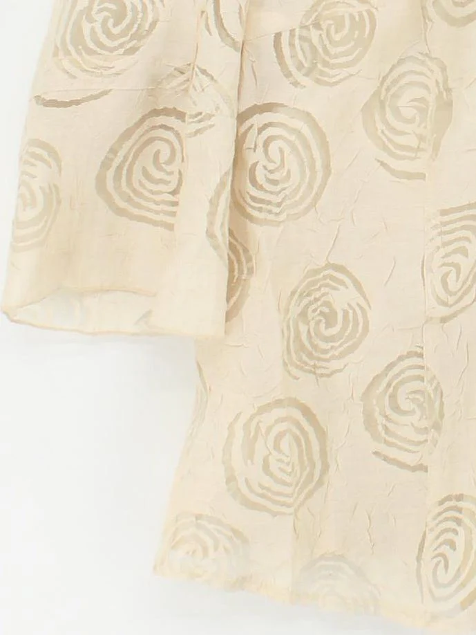 Q'neel Women's Blouse M Cream Viscose with Polyester, Linen Basic - Image 4