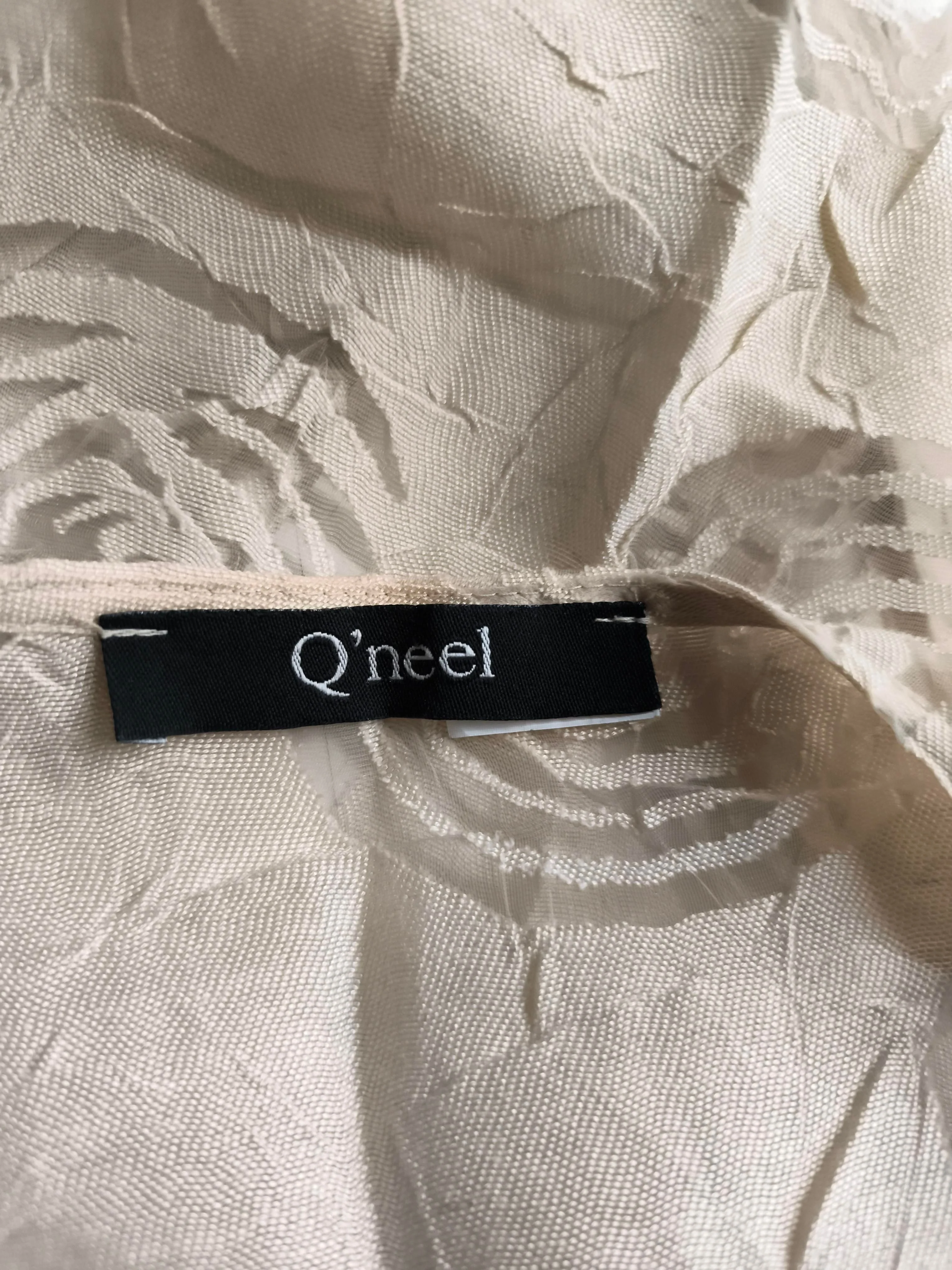 Q'neel Women's Blouse M Cream Viscose with Polyester, Linen Basic - Image 5