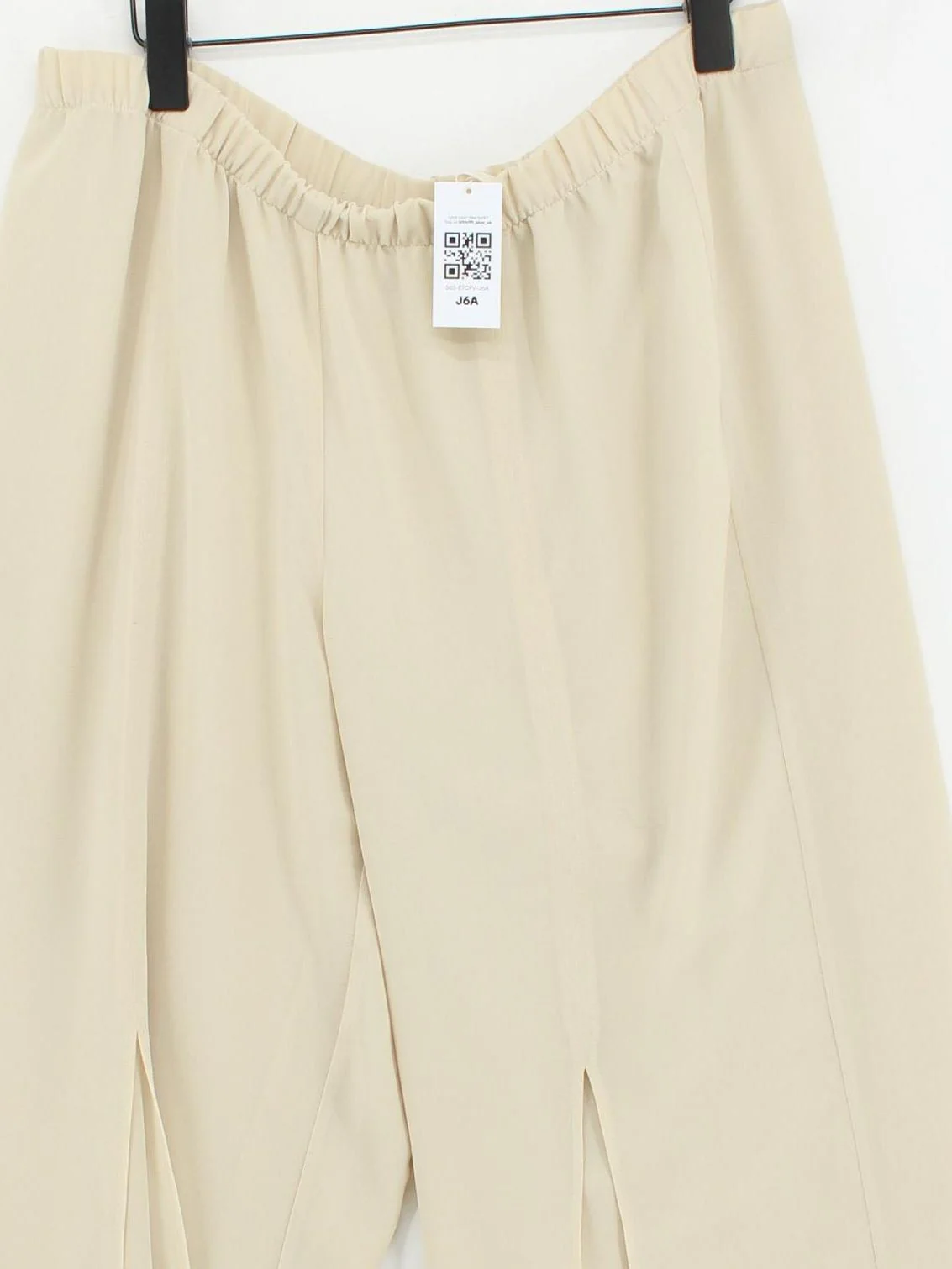 Q'neel Women's Trousers S Cream 100% Polyester Wide-Leg Sweatpants - Image 3