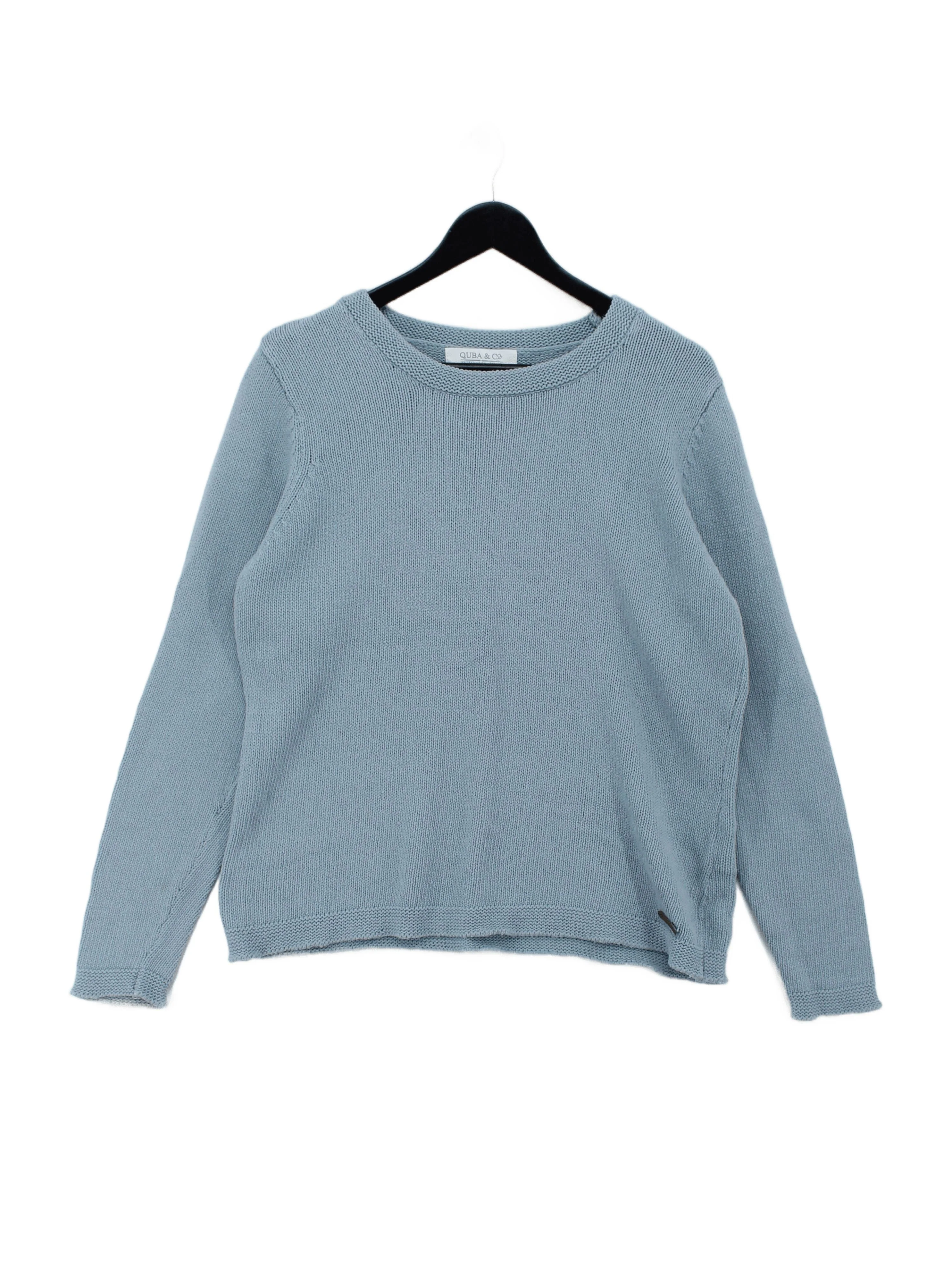 Quba & Co. Men's Jumper Chest: 44 in Blue 100% Cotton Round Neck Pullover