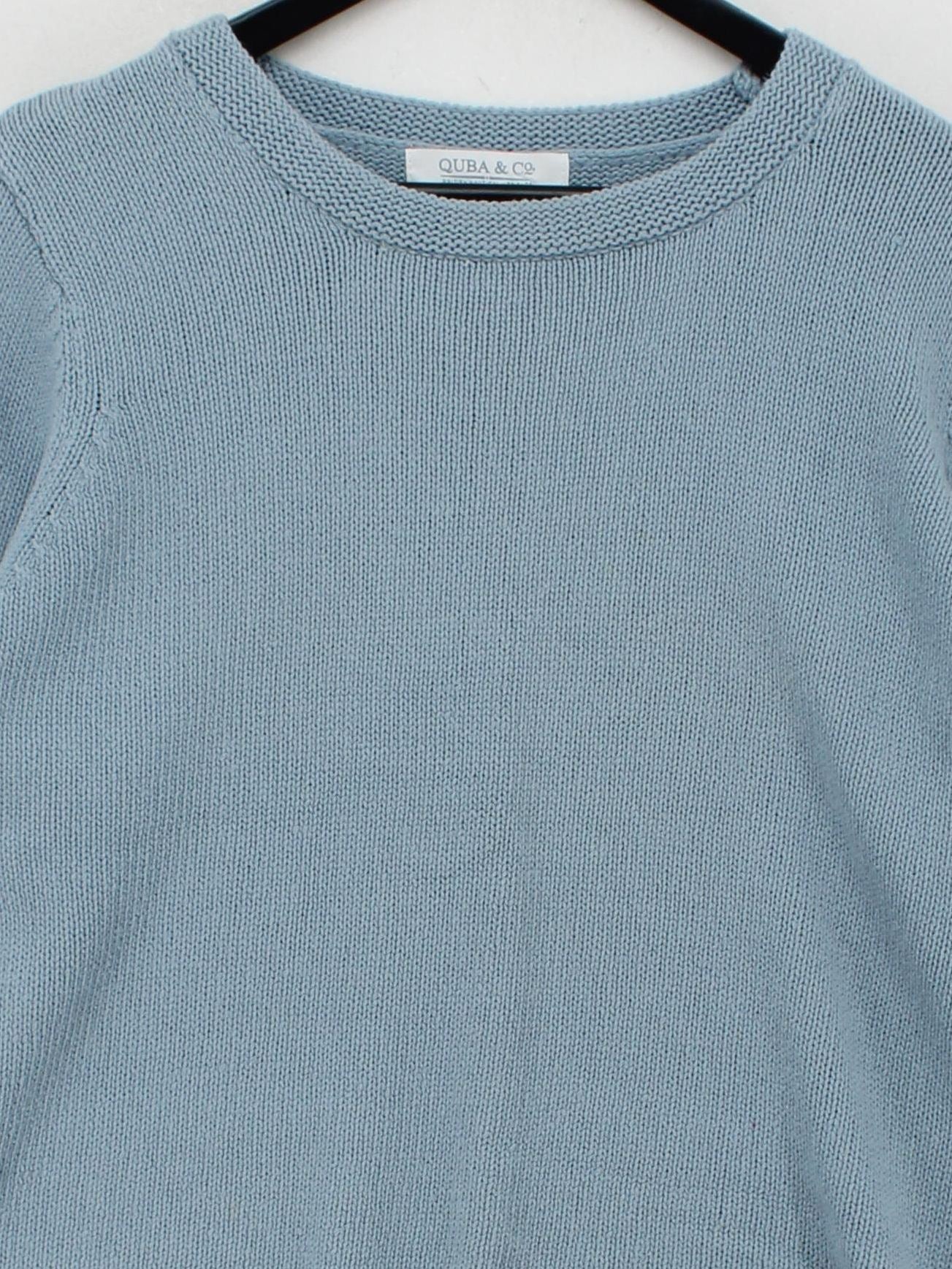 Quba & Co. Men's Jumper Chest: 44 in Blue 100% Cotton Round Neck Pullover - Image 3