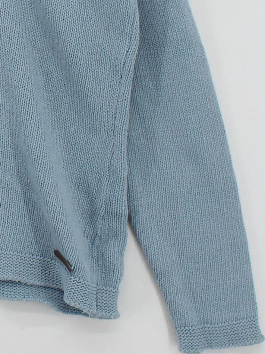 Quba & Co. Men's Jumper Chest: 44 in Blue 100% Cotton Round Neck Pullover - Image 4