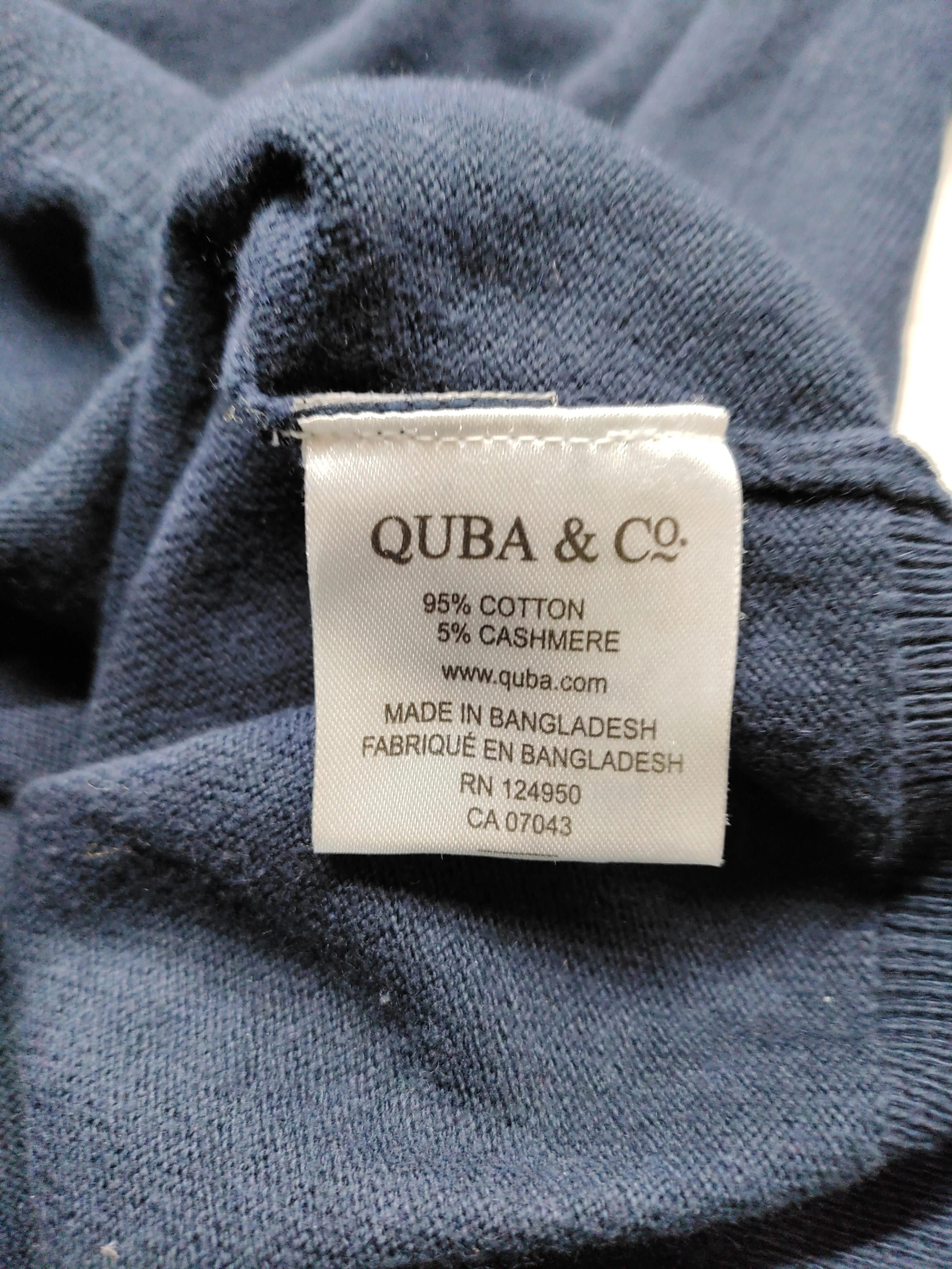 Quba & Co. Men's Jumper M Blue Cotton with Cashmere Mock Neck Pullover - Image 6