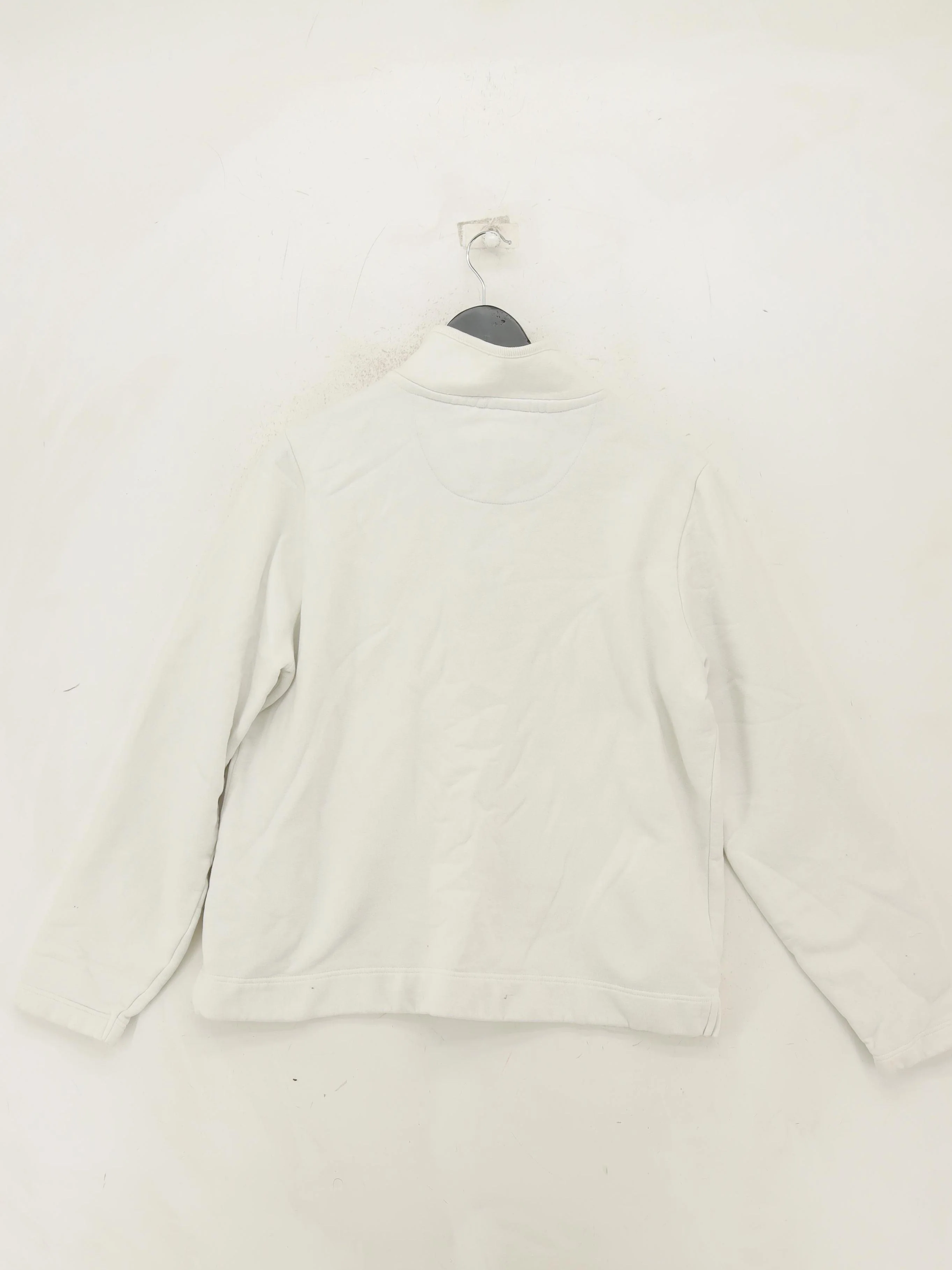 Quba & Co. Men's Jumper M White Cotton with Polyester Collared Pullover - Image 2