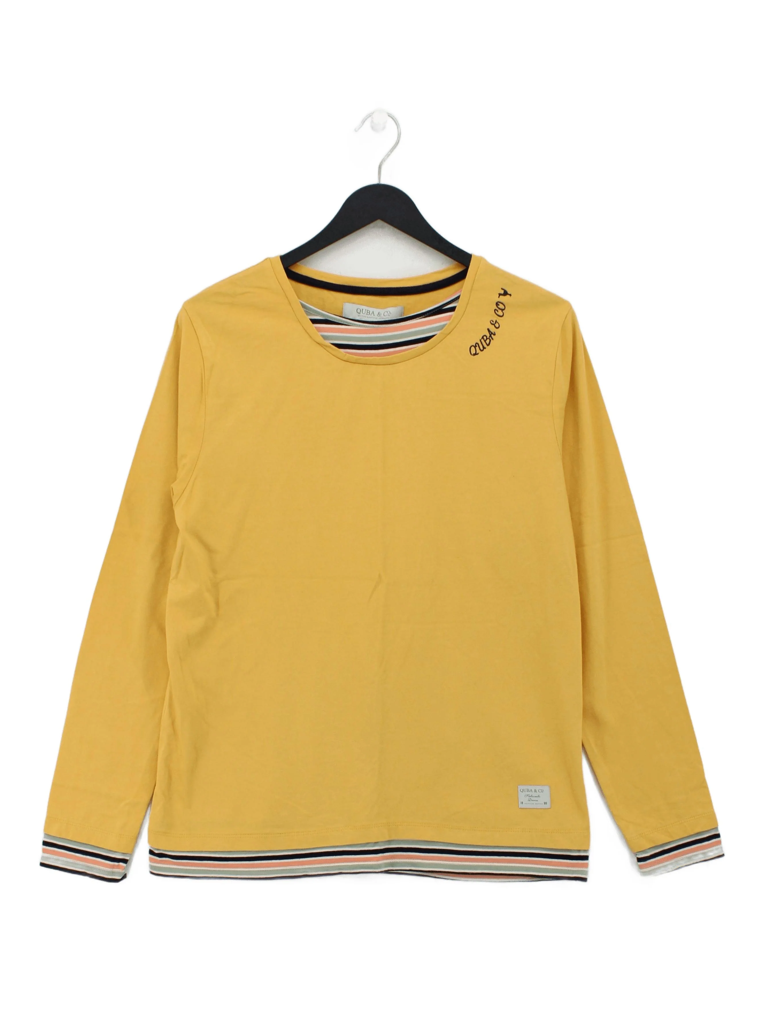 Quba & Co. Men's T-Shirt M Yellow 100% Cotton Basic