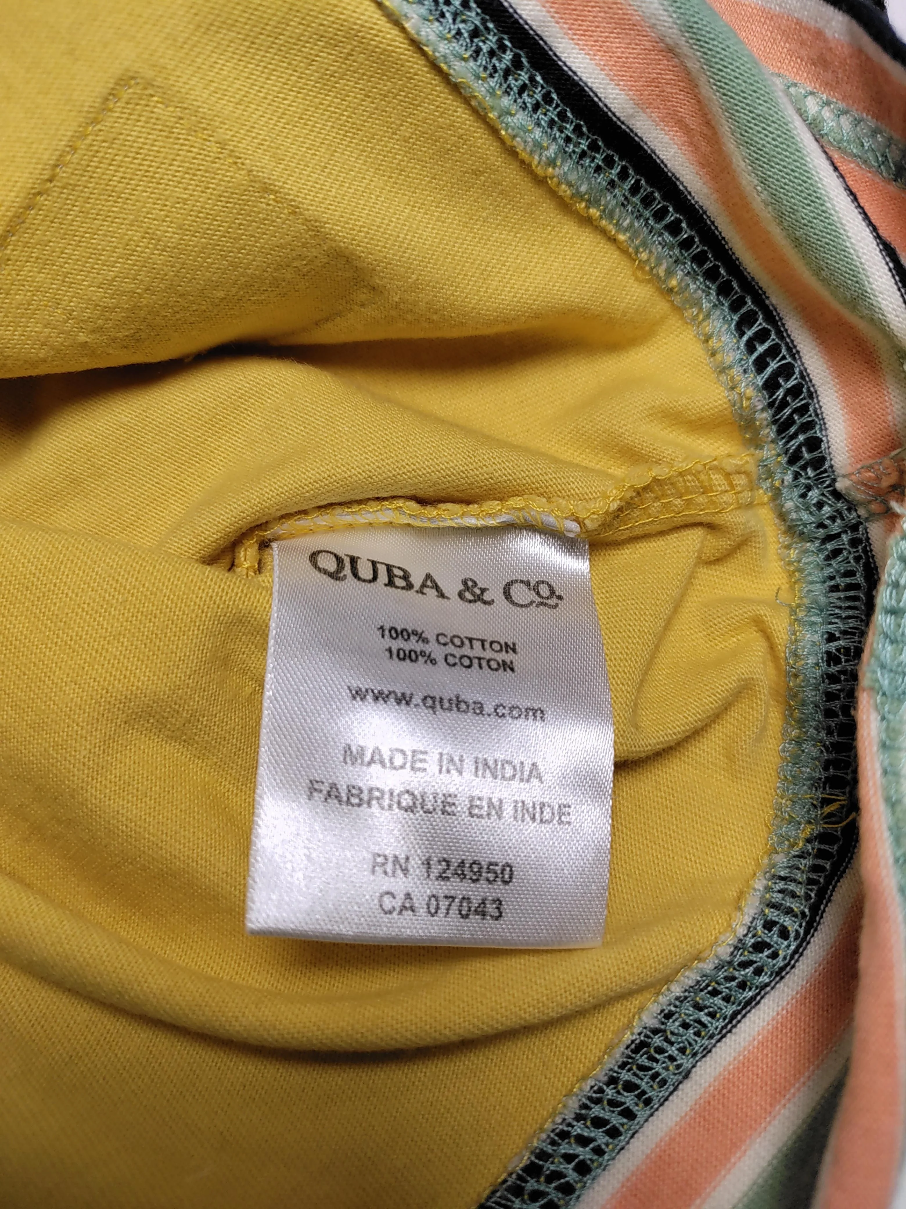 Quba & Co. Men's T-Shirt M Yellow 100% Cotton Basic - Image 6