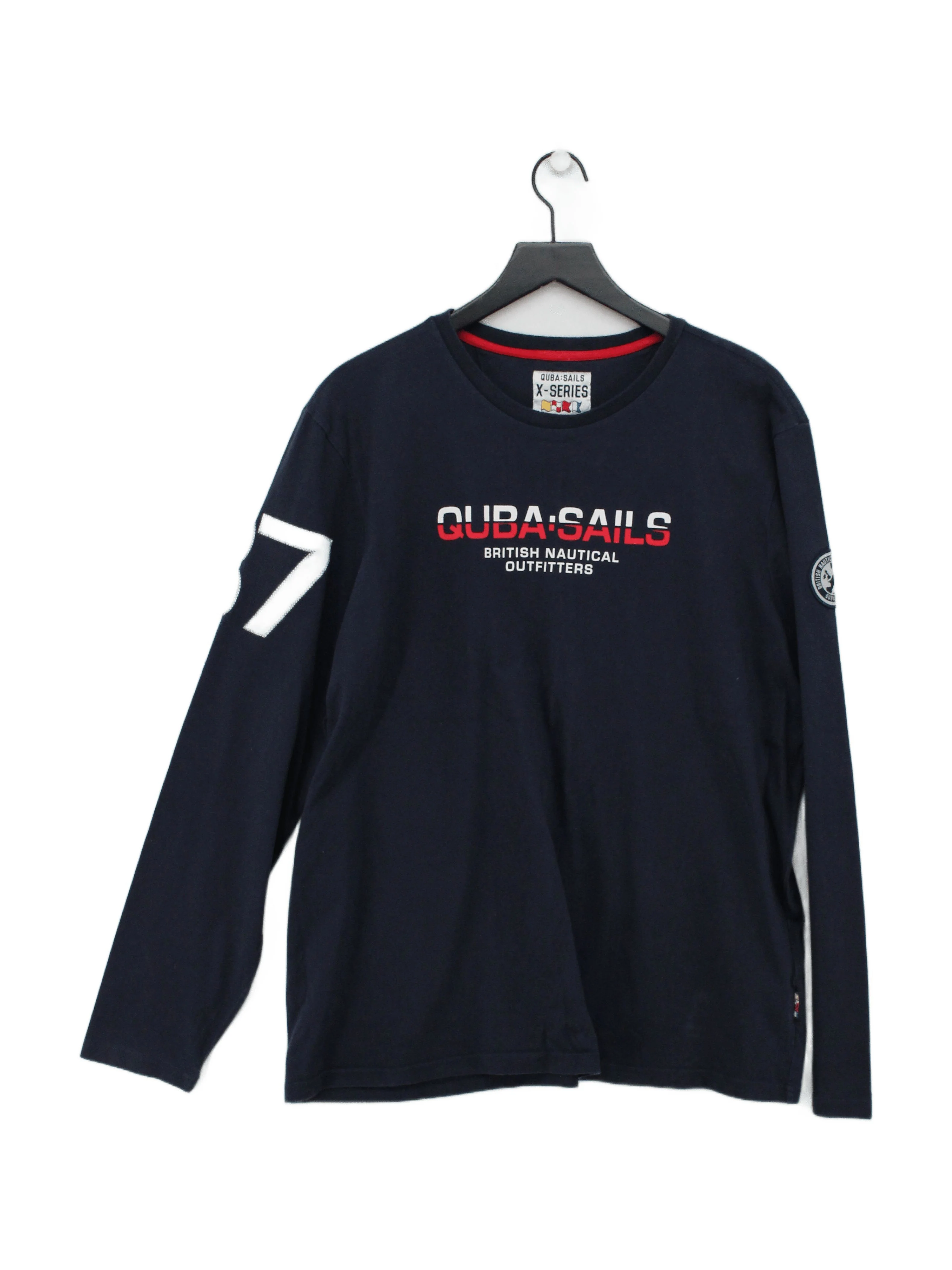 Quba Sails Men's T-Shirt L Blue Graphic 100% Cotton Basic