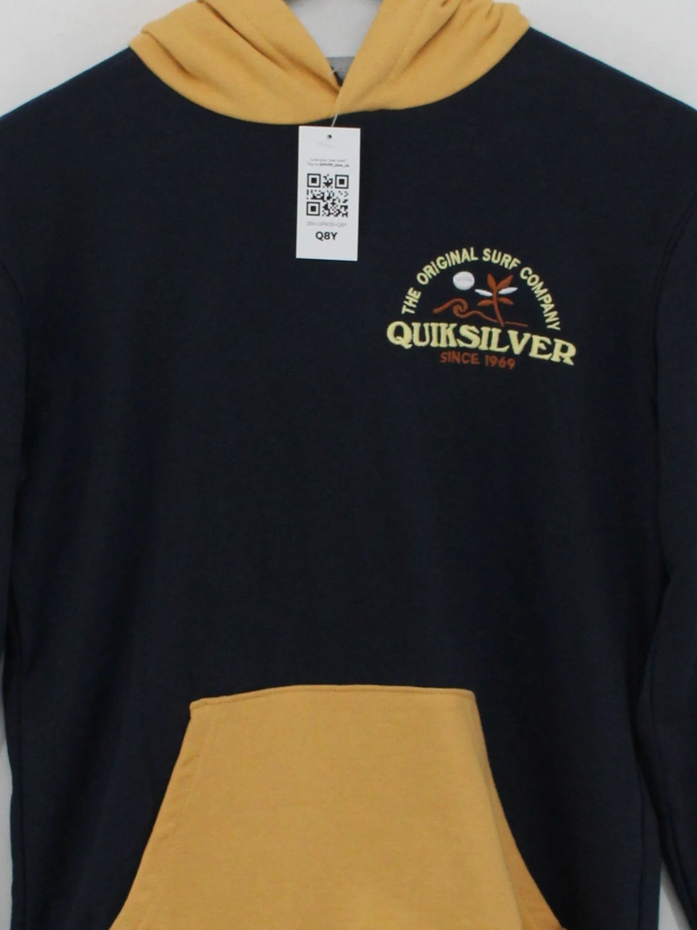 Quiksilver Men's Hoodie L Blue Graphic Cotton with Polyester Pullover - Image 3