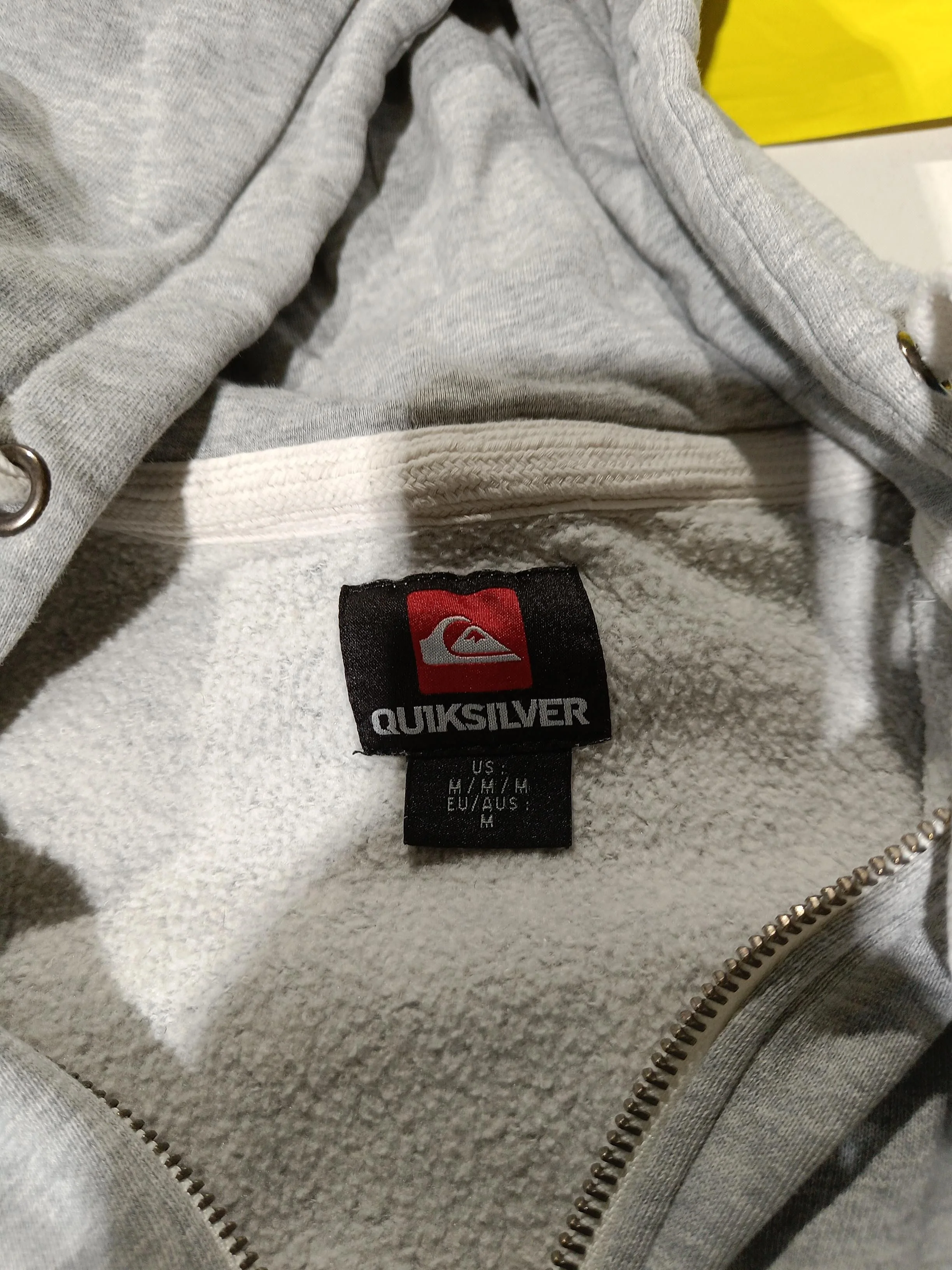 Quiksilver Men's Hoodie M Grey Cotton with Polyester Pullover - Image 5
