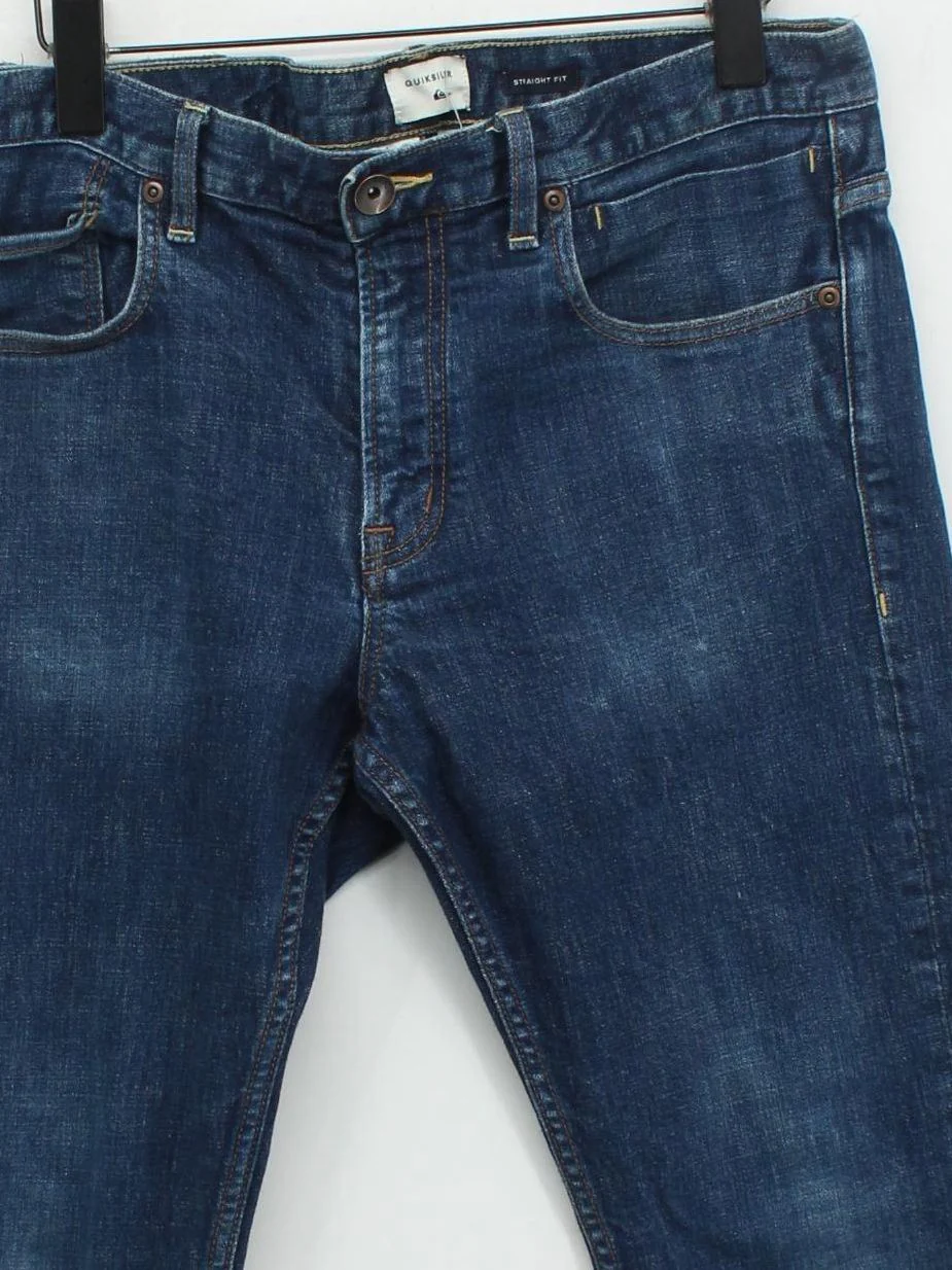 Quiksilver Men's Jeans W 33 in Blue Cotton with Elastane Straight - Image 3