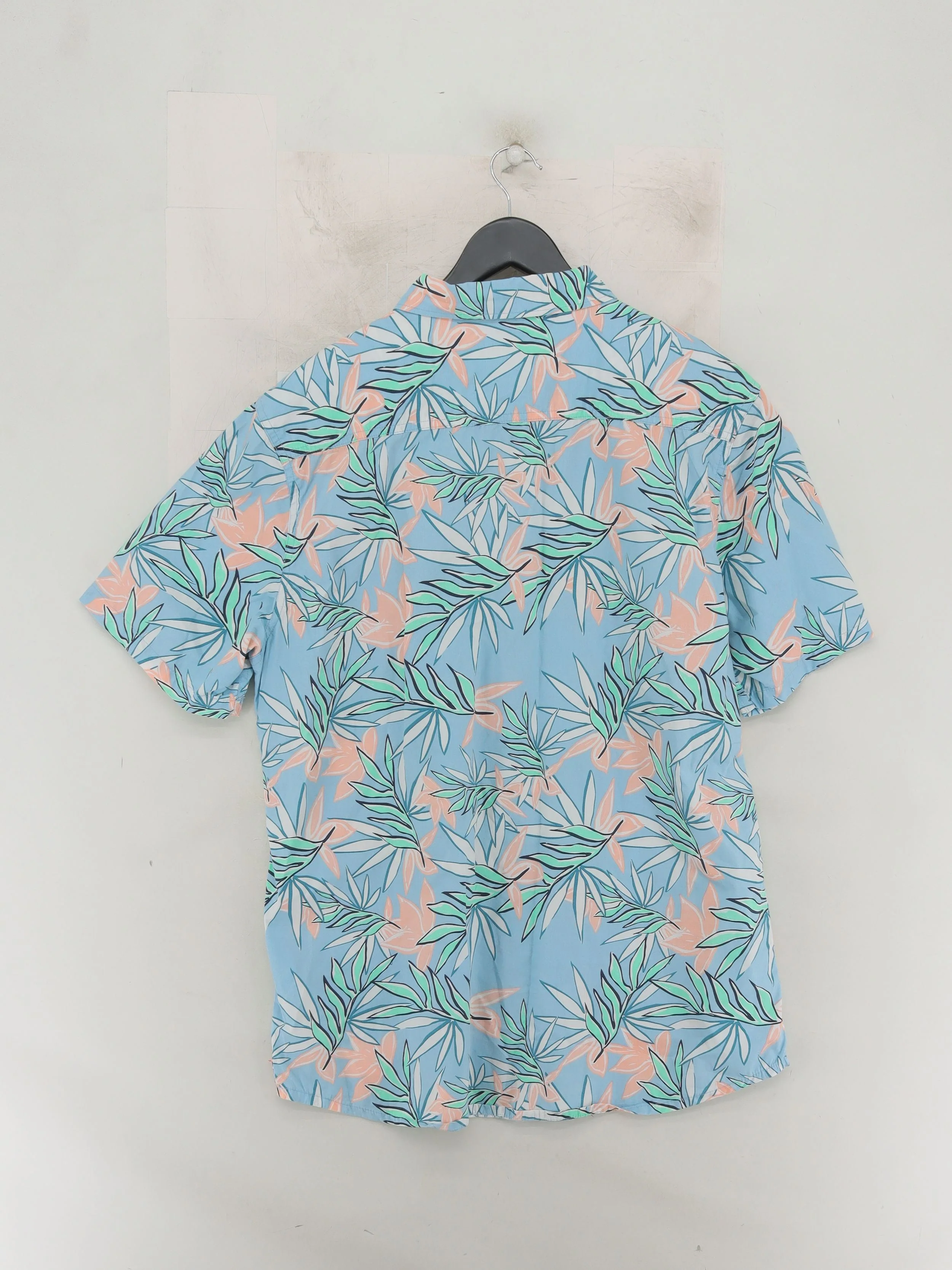 Quiksilver Men's Shirt L Blue Floral 100% Cotton Basic - Image 2