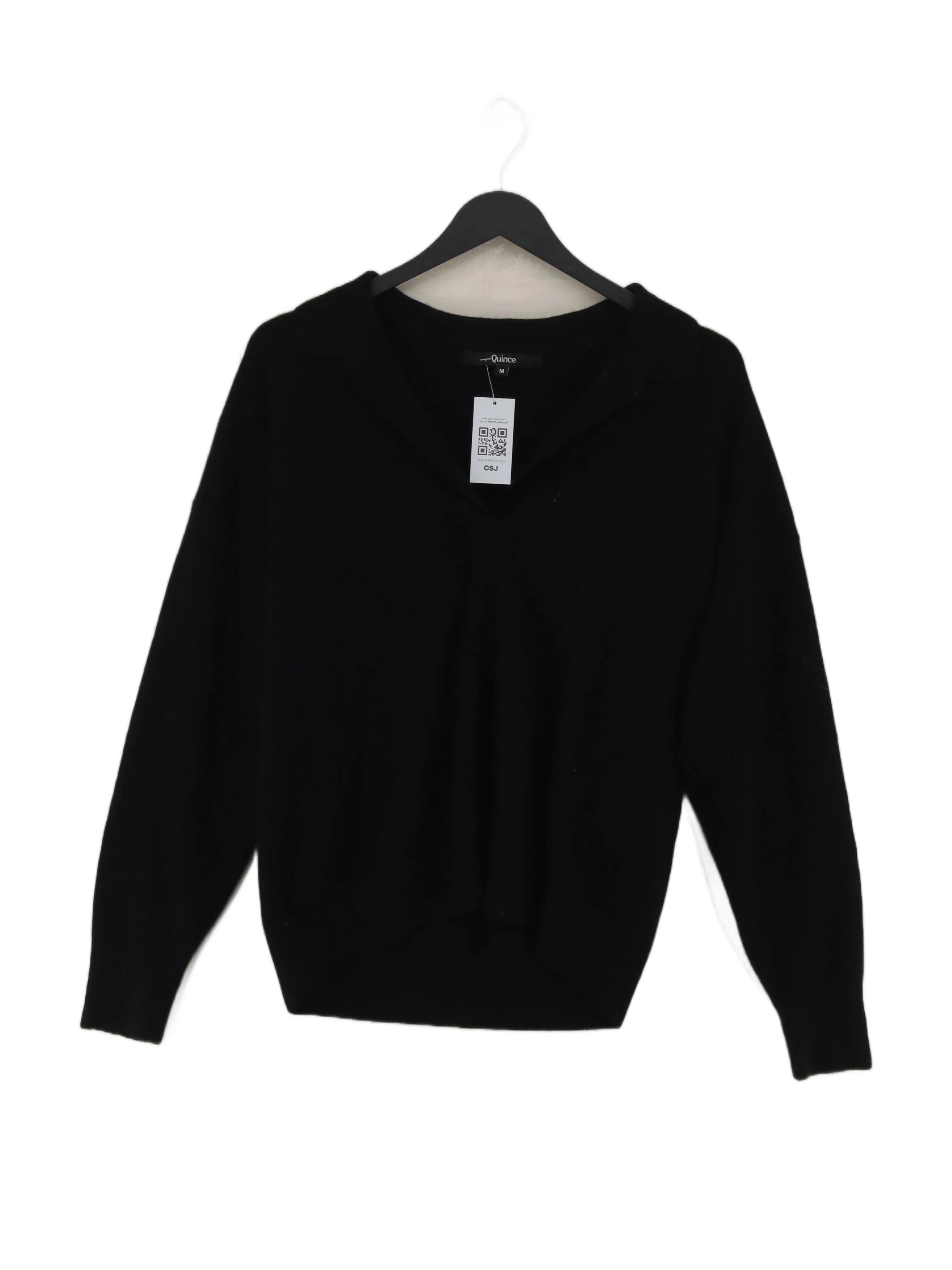 Quince Women's Jumper M Black 100% Cashmere Crew Neck Pullover