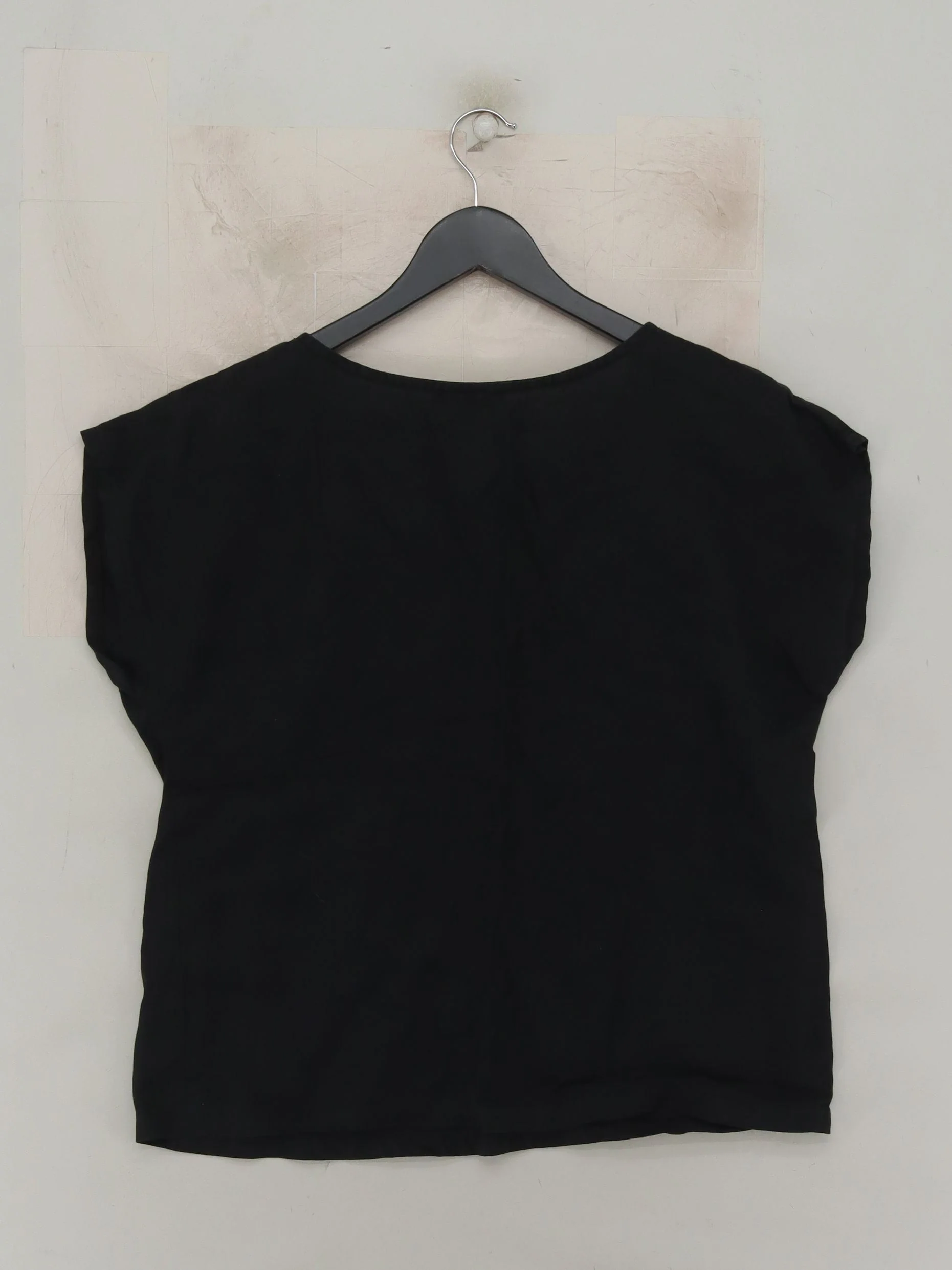 Quince Women's Top S Black 100% Other Short Sleeve Round Neck Basic - Image 2
