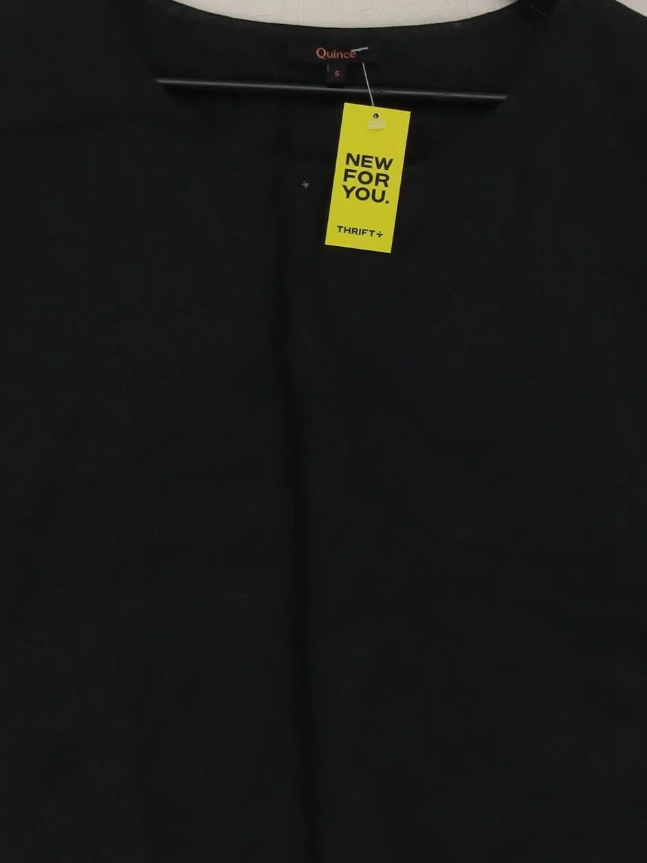 Quince Women's Top S Black 100% Other Short Sleeve Round Neck Basic - Image 3