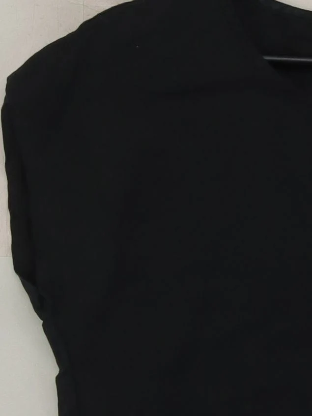 Quince Women's Top S Black 100% Other Short Sleeve Round Neck Basic - Image 4