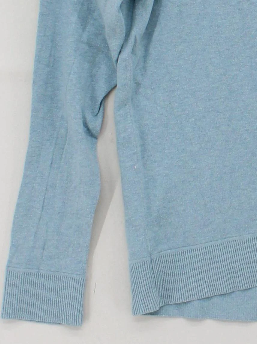 R.M. Williams Men's Jumper S Blue Cotton with Cashmere Round Neck Pullover - Image 4