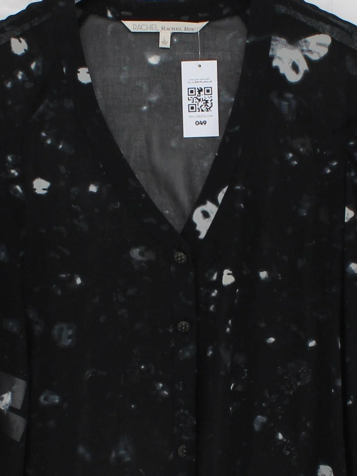 Rachel Roy Women's Blouse L Black 100% Polyester Basic - Image 3
