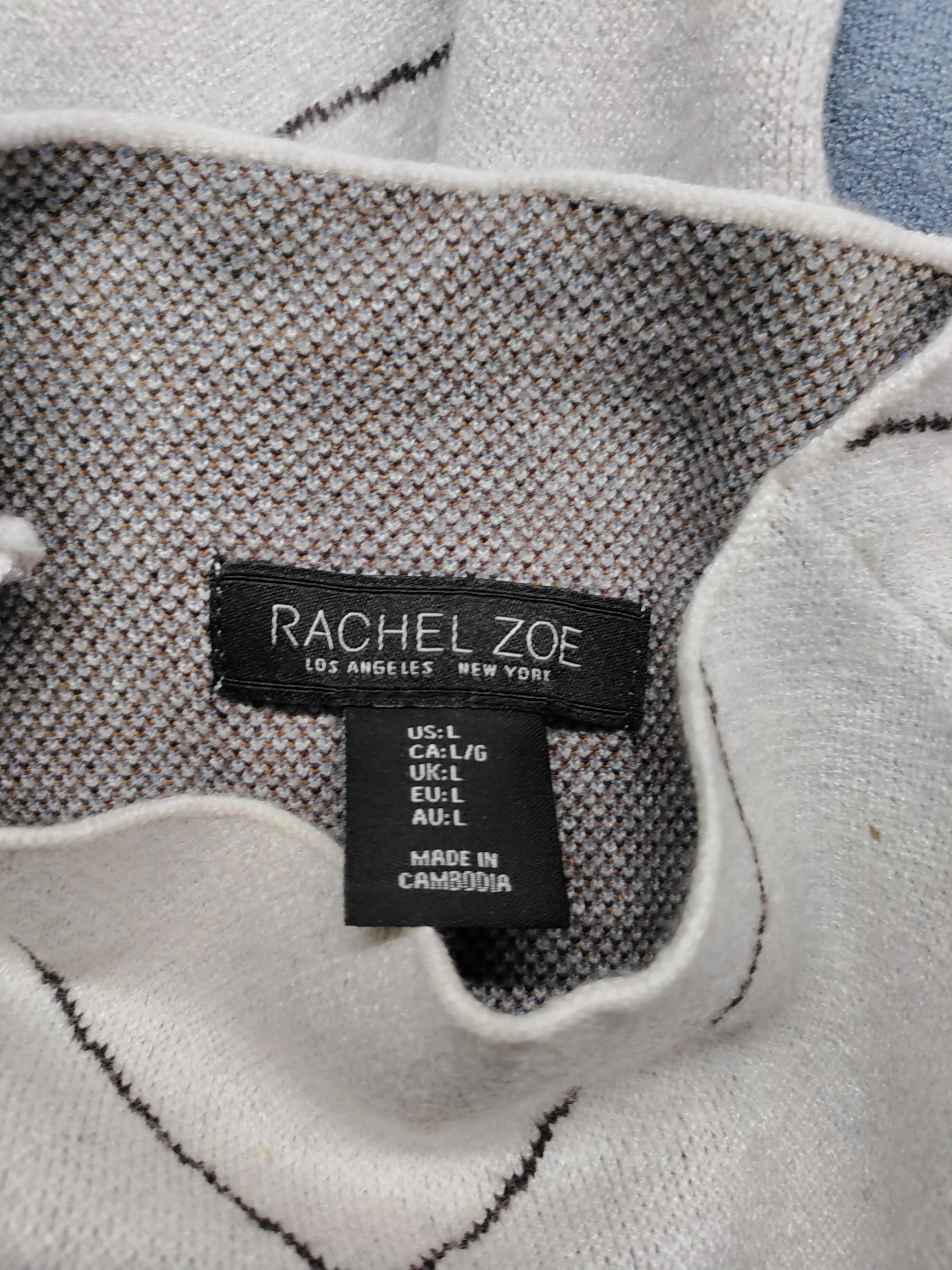 Rachel Zoe Men's Jumper L Cream Viscose with Polyester, Nylon Pullover - Image 5