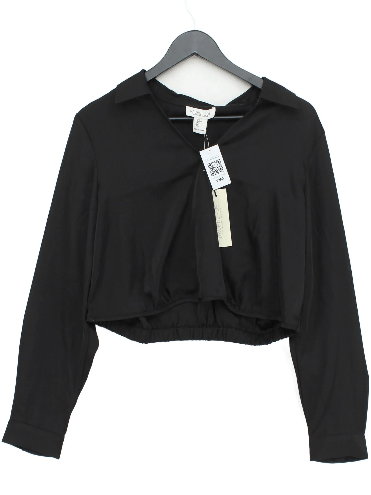 Rachel Zoe Women's Shirt L Black 100% Polyester Basic New with tags