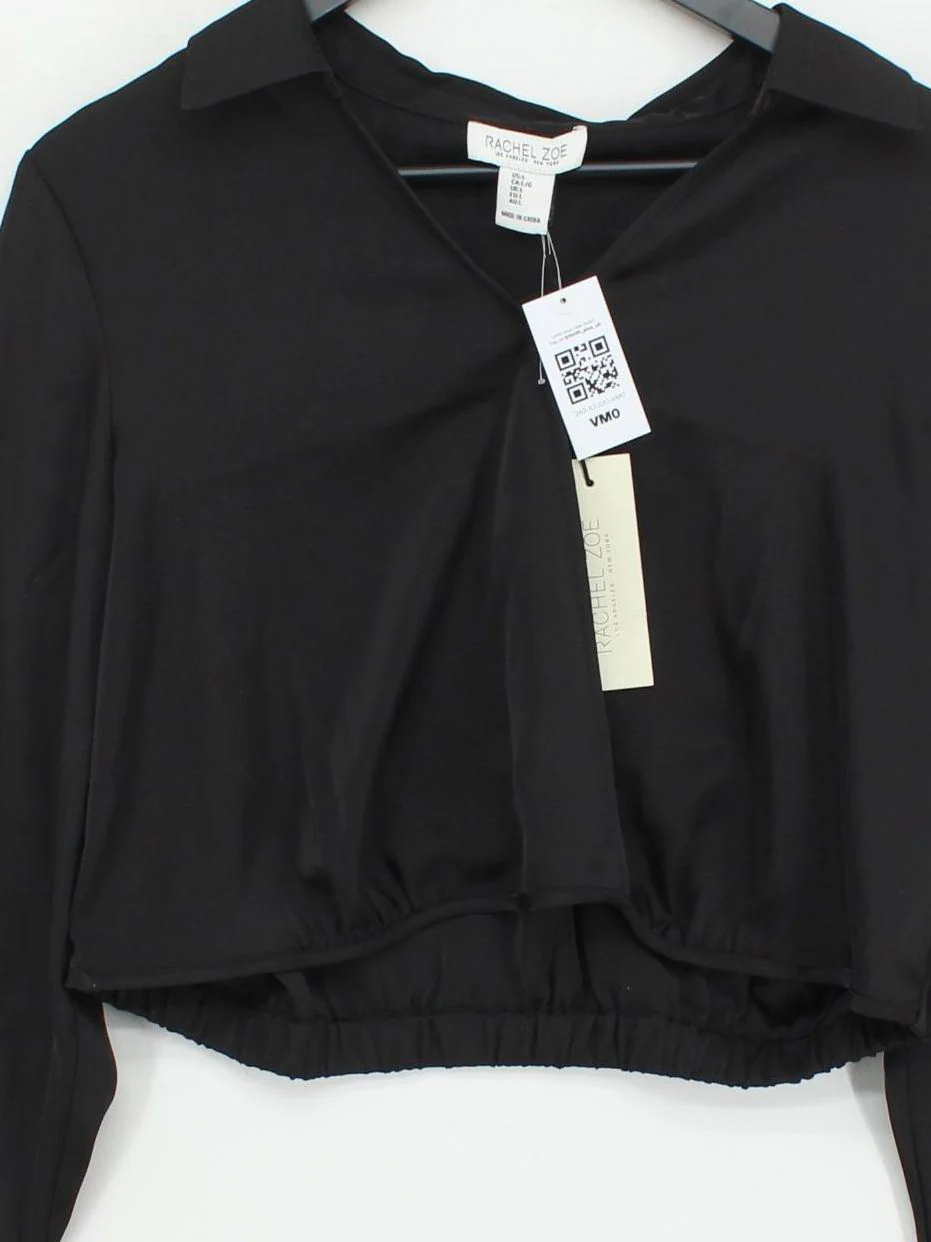 Rachel Zoe Women's Shirt L Black 100% Polyester Basic New with tags - Image 3
