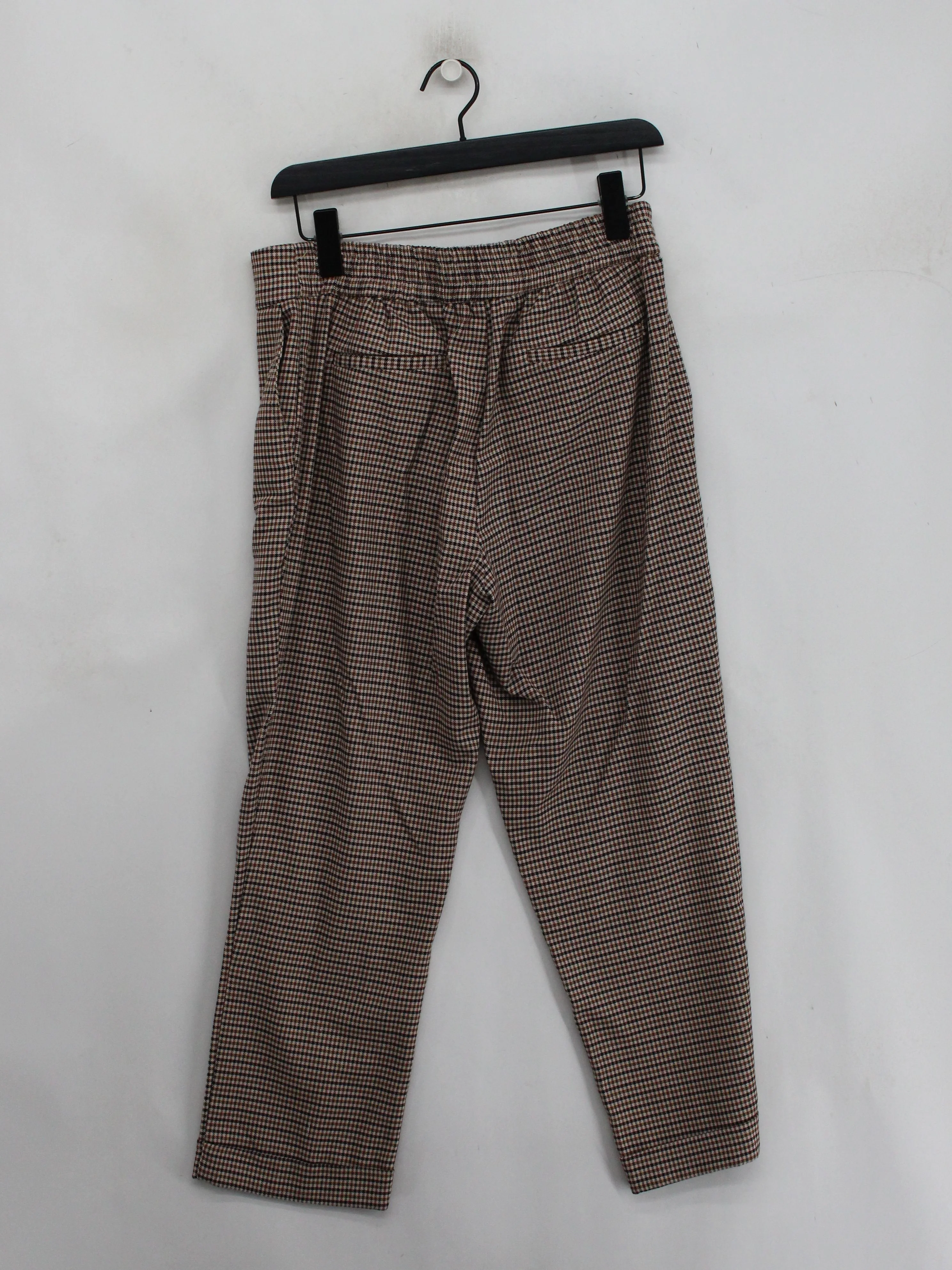 Rachel Zoe Women's Trousers UK 14 Brown Polyester with Viscose, Elastane Cropped - Image 2