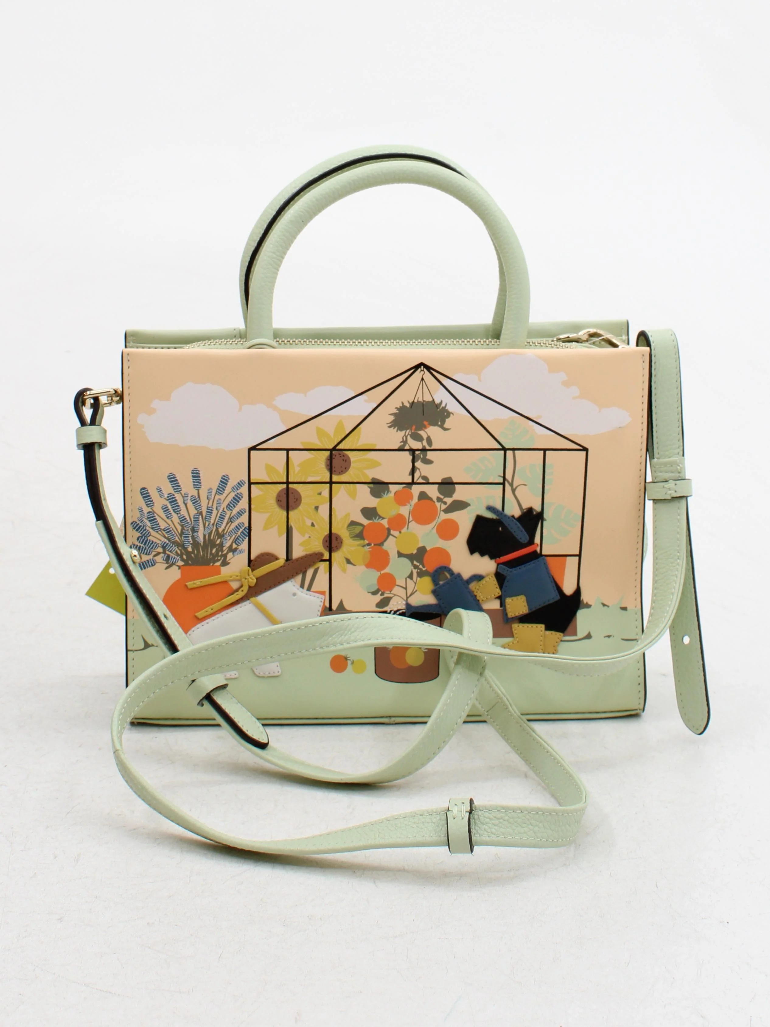Radley Women's Bag Green Graphic 100% Leather Shoulder Bag - Image 2