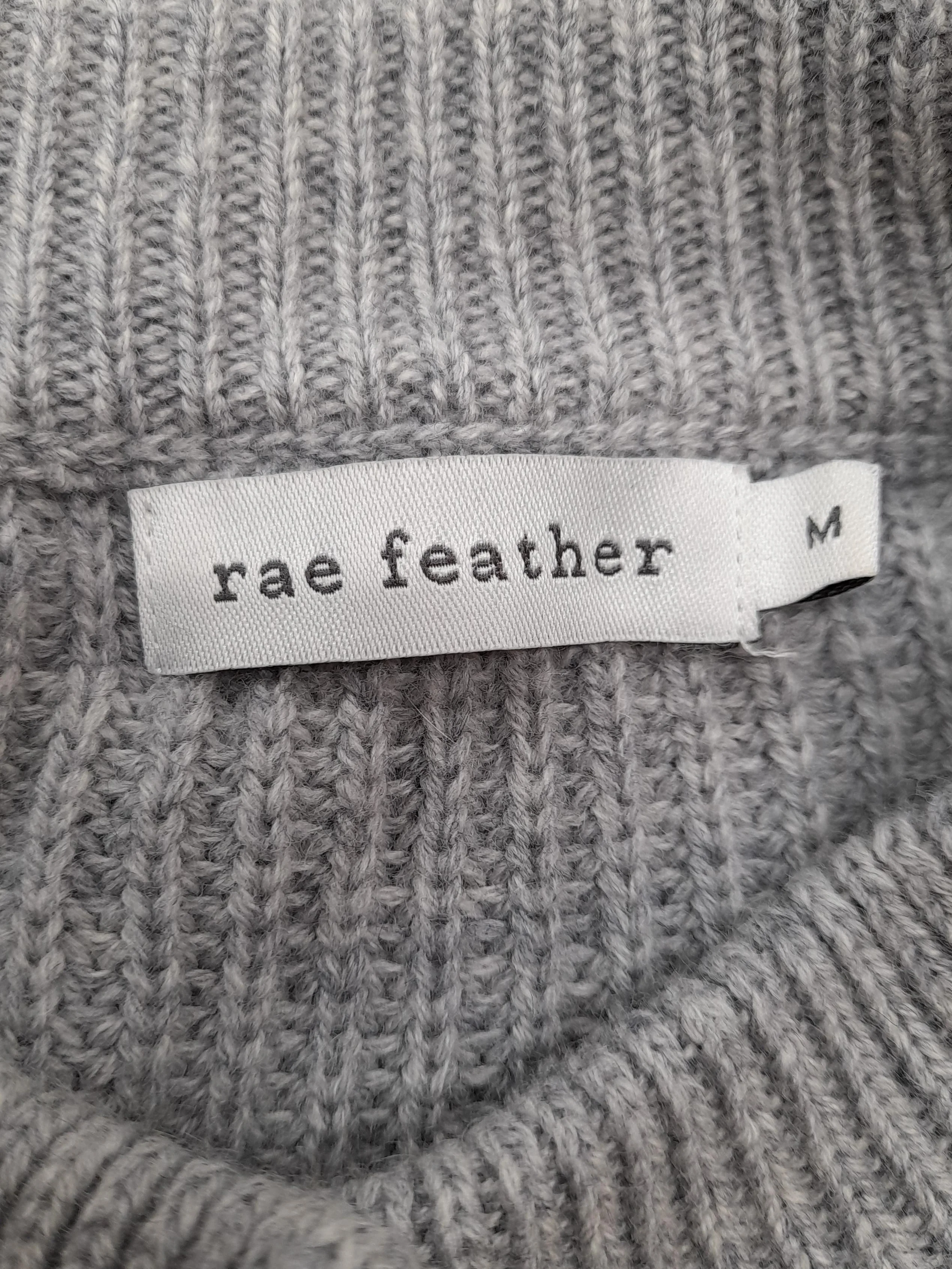 Rae Feather Women's Cardigan M Grey Wool with Cashmere Round Neck Cardigan - Image 5