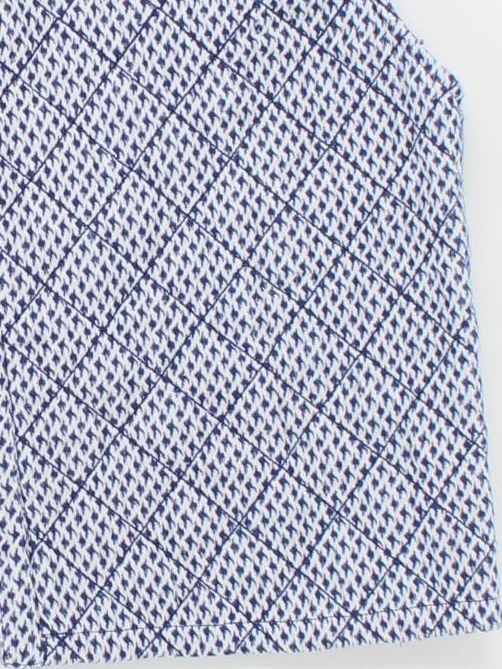 Rae Feather Women's Coat S Blue Geometric 100% Cotton Overcoat - Image 4