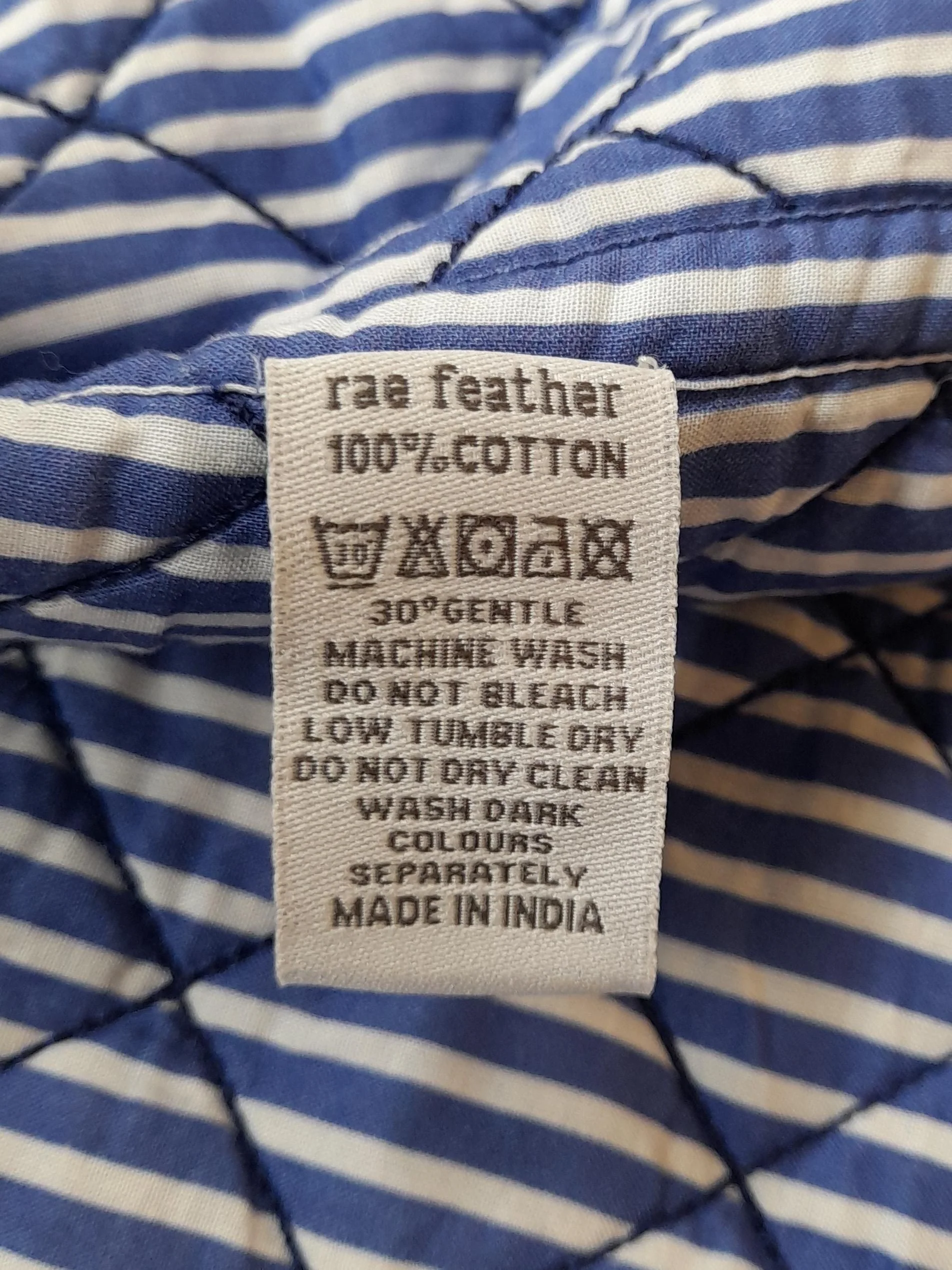 Rae Feather Women's Coat S Blue Geometric 100% Cotton Overcoat - Image 6