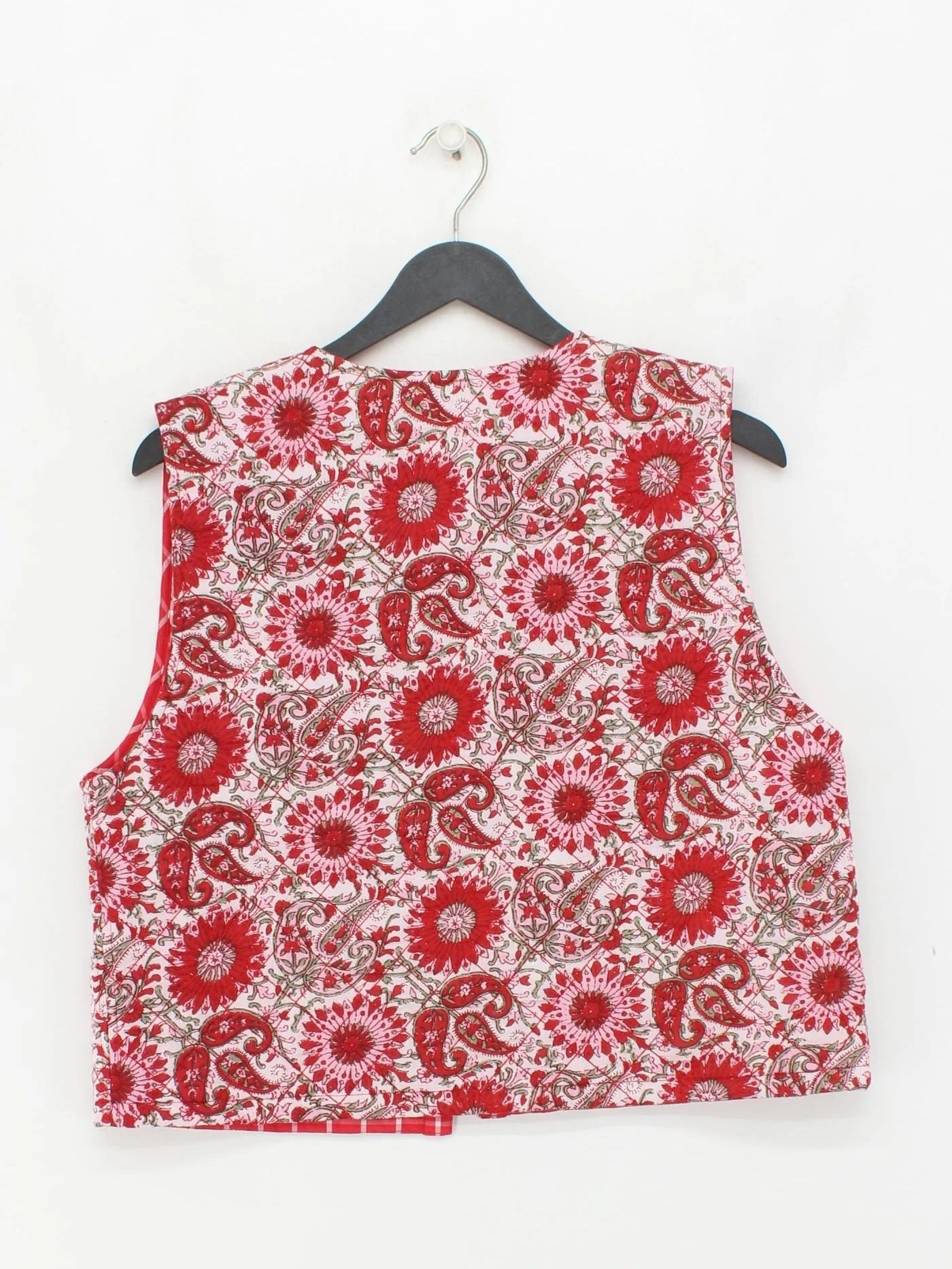 Rae Feather Women's Coat S Red Floral 100% Cotton Overcoat - Image 2