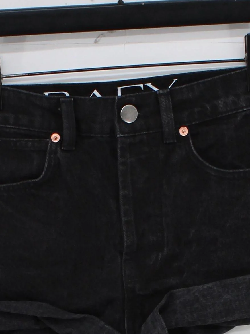 Raey Women's Shorts W 30 in Black 100% Cotton Cut-Off - Image 3