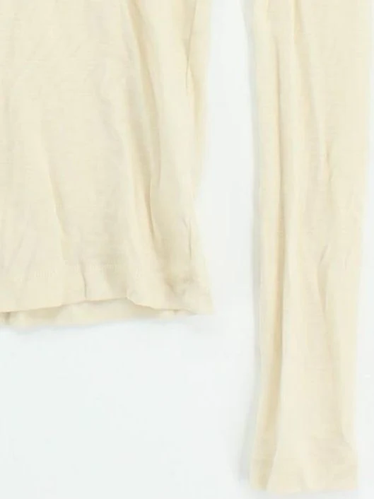 Raey Women's T-Shirt UK 8 Cream 100% Wool Short Sleeve Round Neck Basic - Image 4