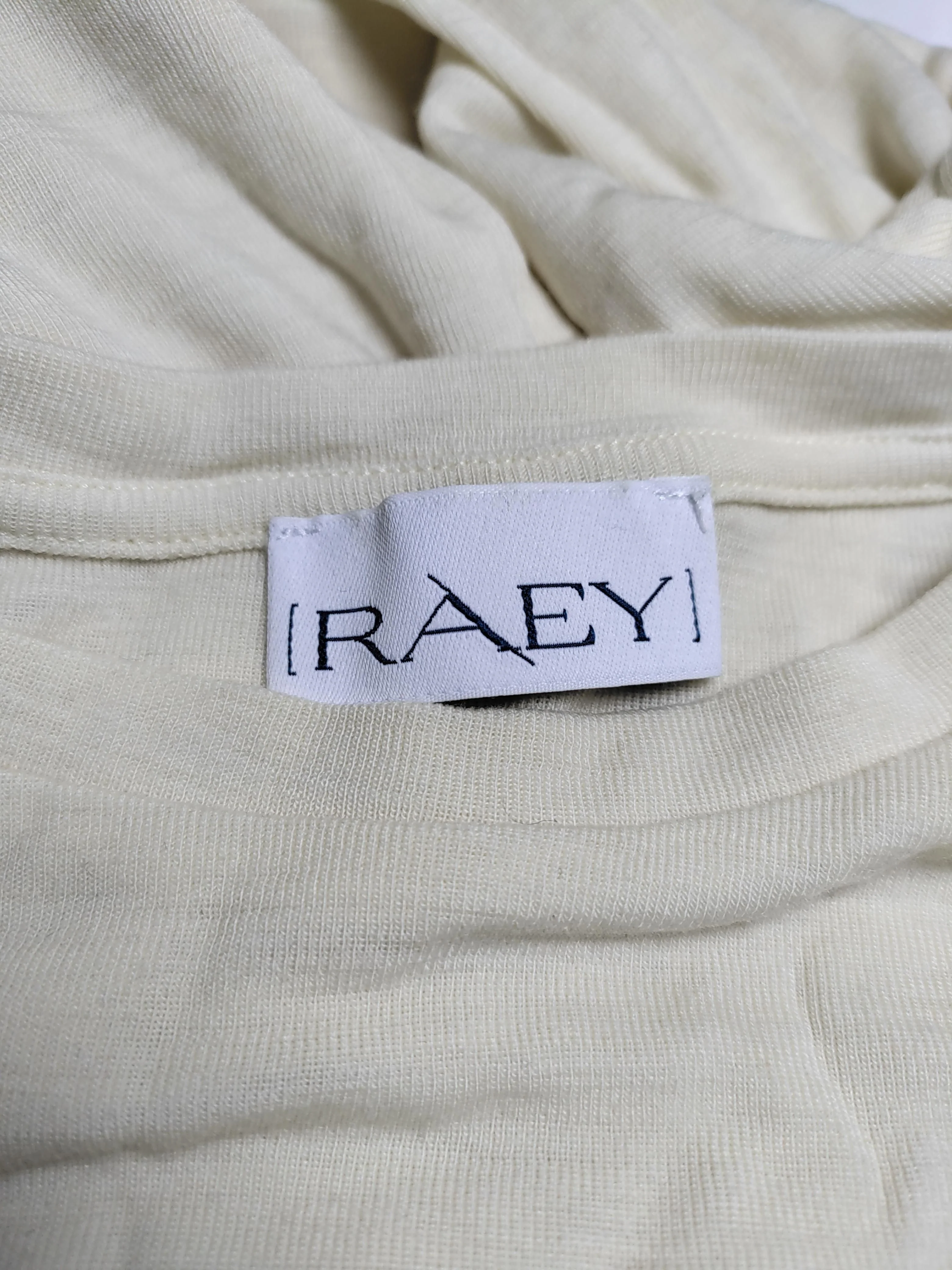 Raey Women's T-Shirt UK 8 Cream 100% Wool Short Sleeve Round Neck Basic - Image 6