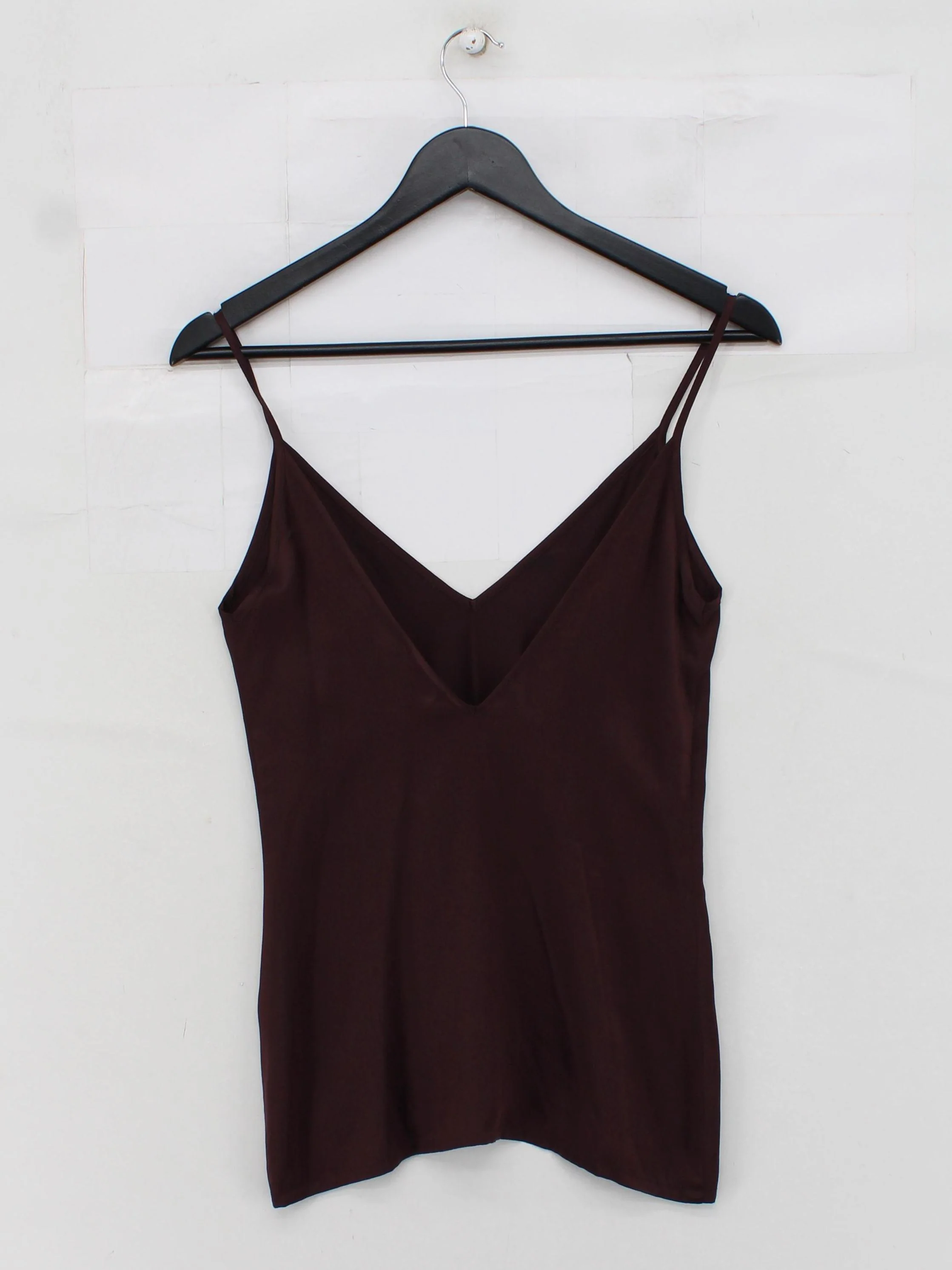 Raey Women's T-Shirt XXS Brown 100% Silk Sleeveless V-Neck Camisole - Image 2