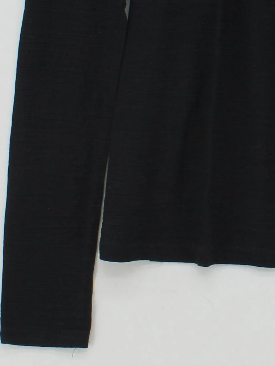 Raey Women's Top UK 10 Black 100% Cotton Long Sleeve Round Neck Basic - Image 4