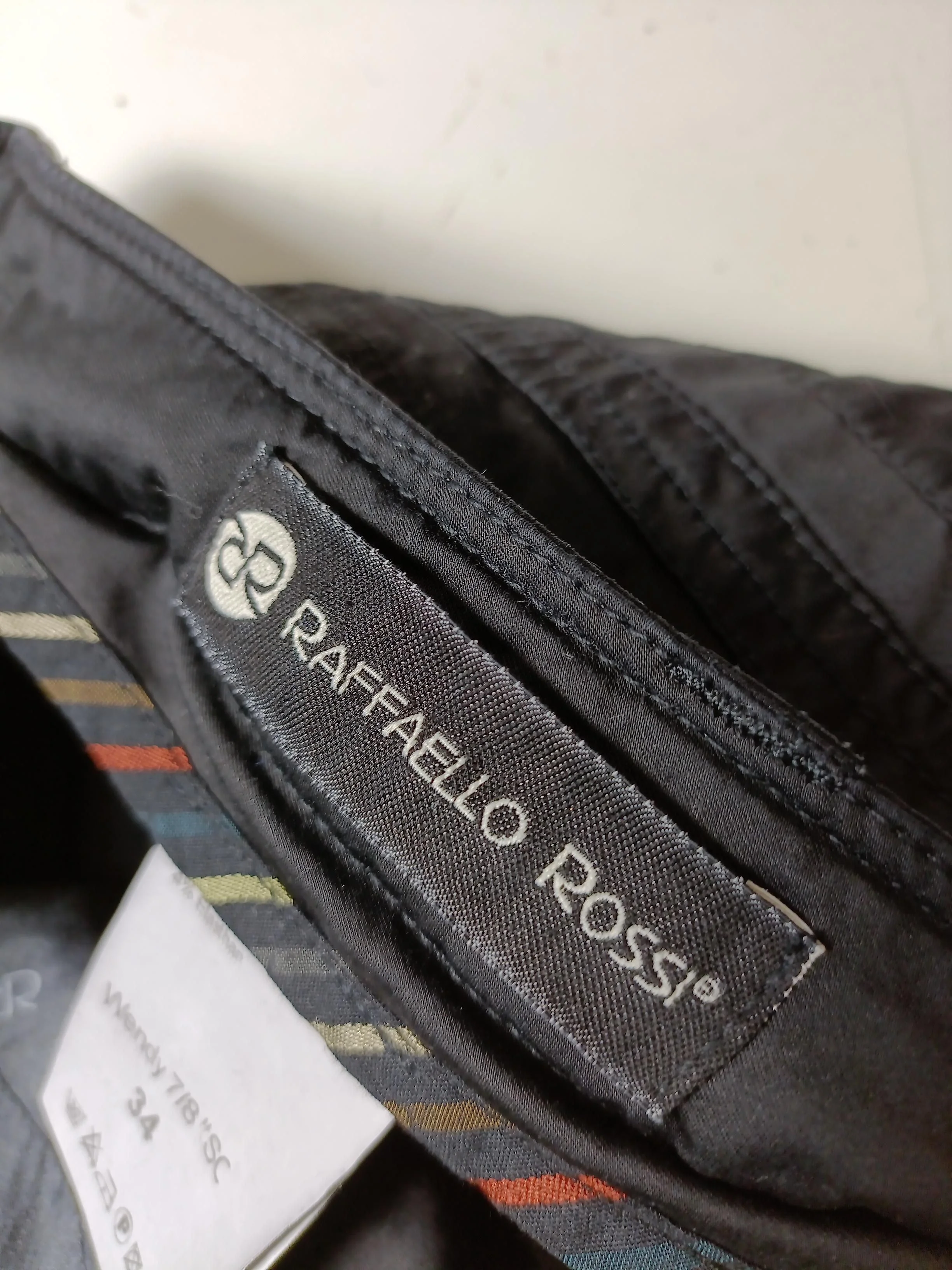 Raffaello Rossi Men's Trousers W 34 in Black Cotton with Elastane Tapered Chino - Image 5