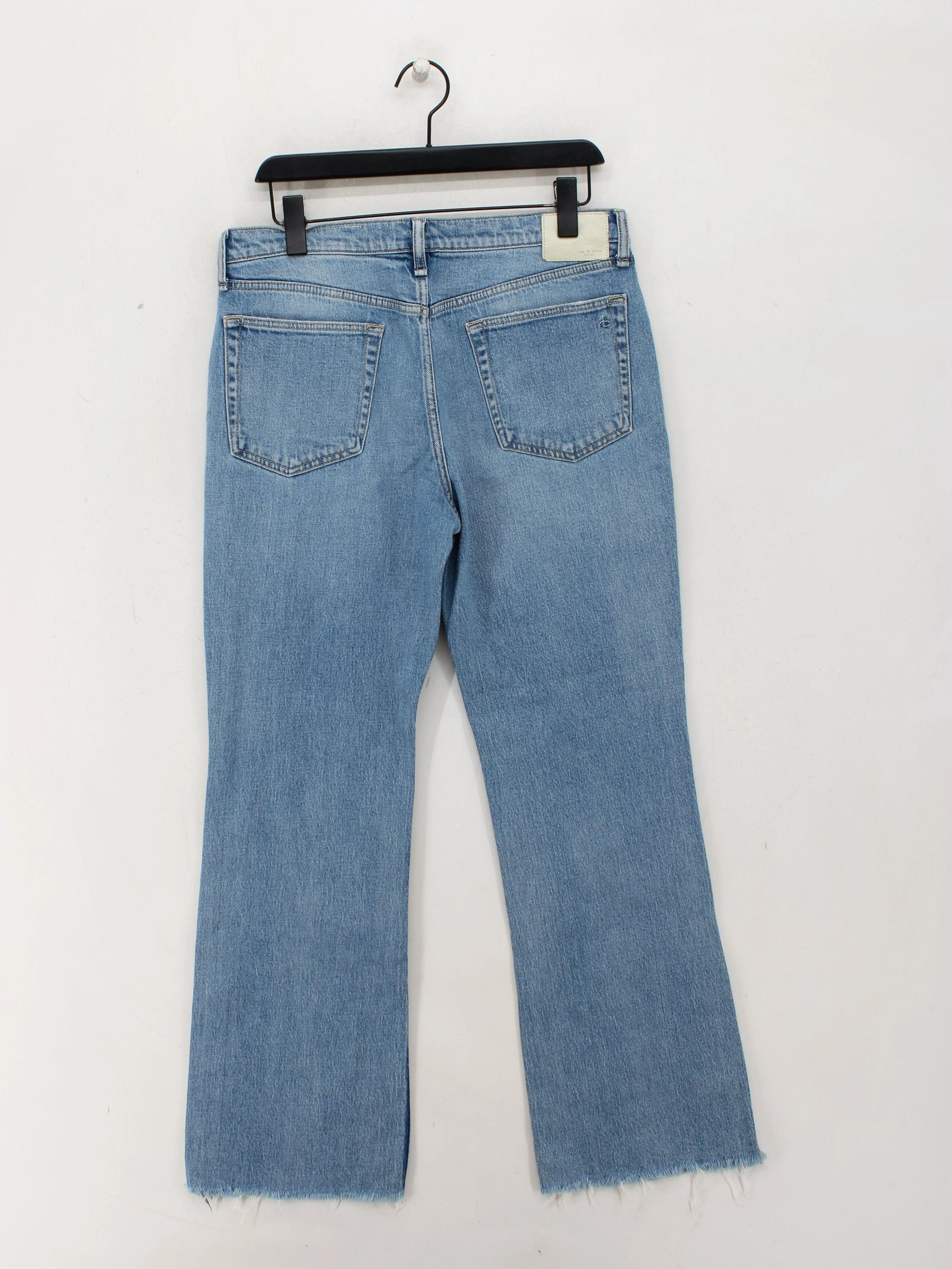 Rag & Bone Women's Jeans W 31 in Blue Cotton with Elastane Wide-Leg - Image 2